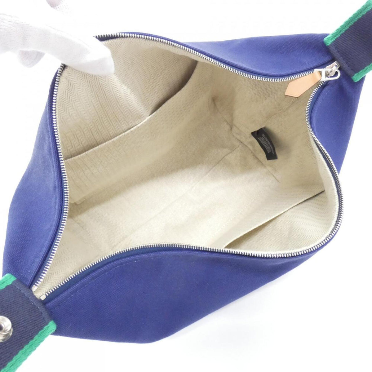 Hermes Blue Canvas Pouch (Pre-Owned)