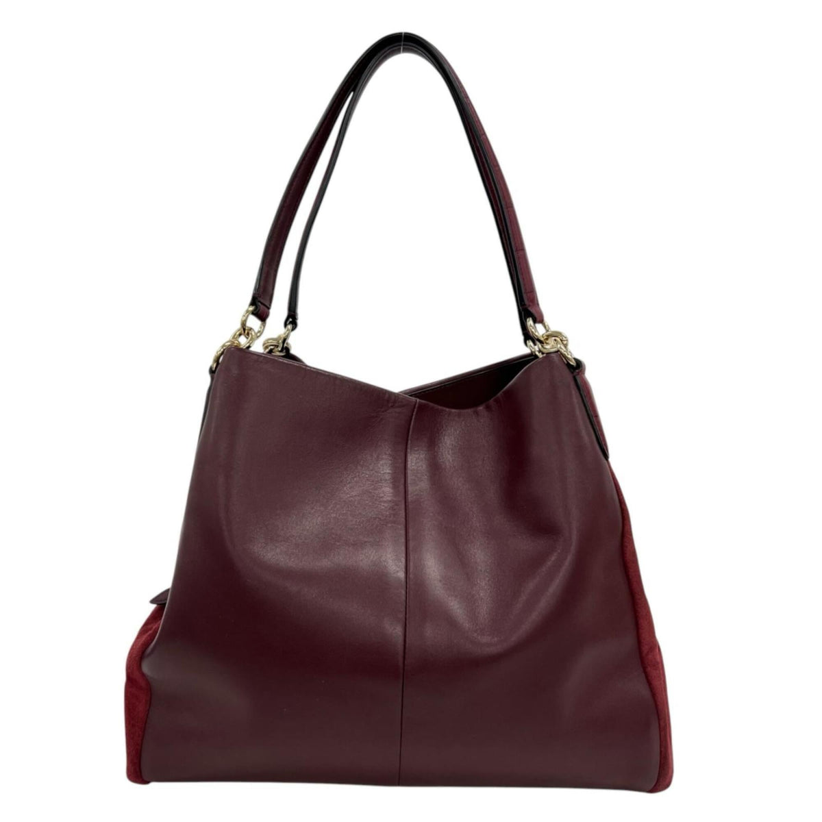 Coach Red Color Leather Suede Shoulder Bag (Pre-Owned)