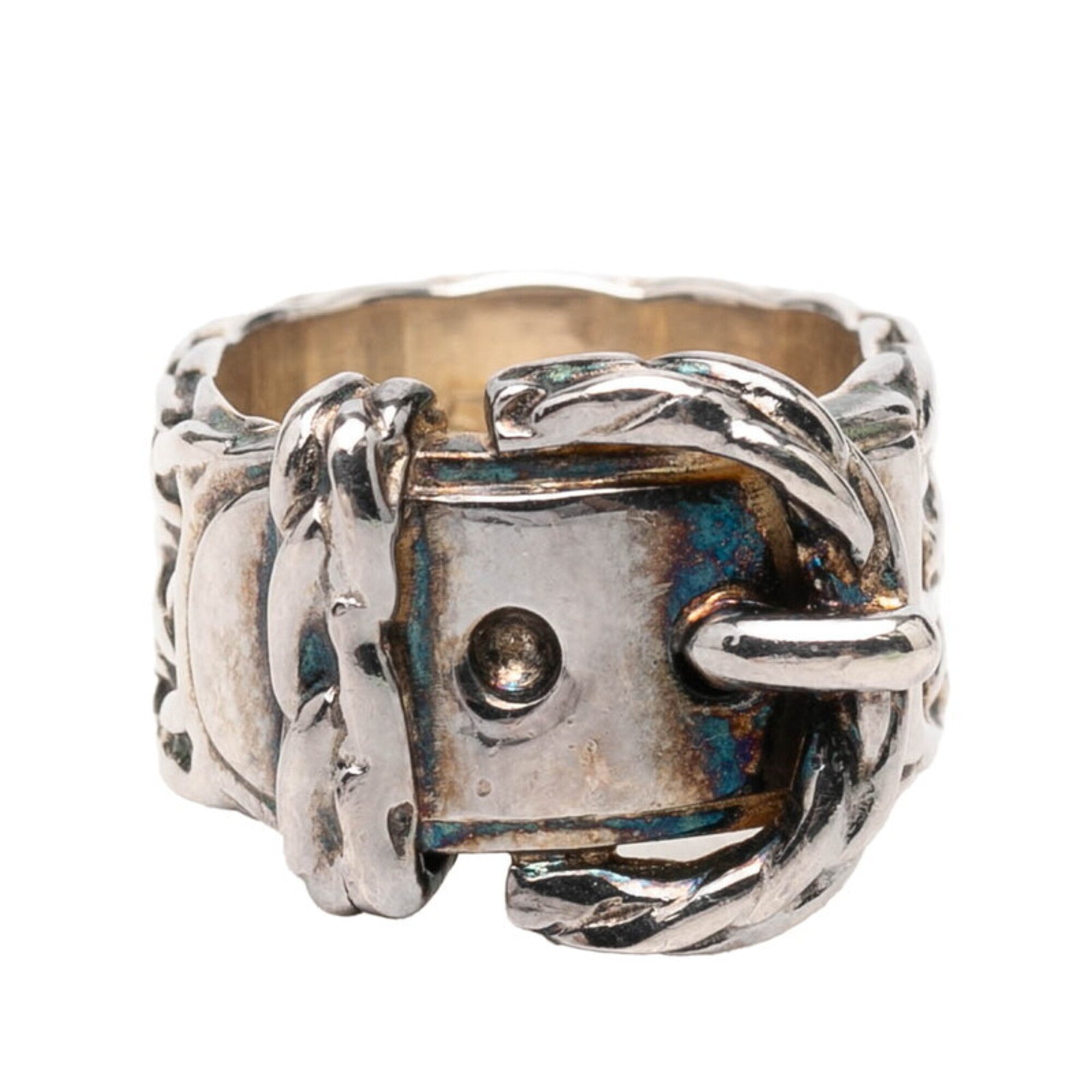Hermes Silver Silver 925 Band Ring (Pre-Owned)