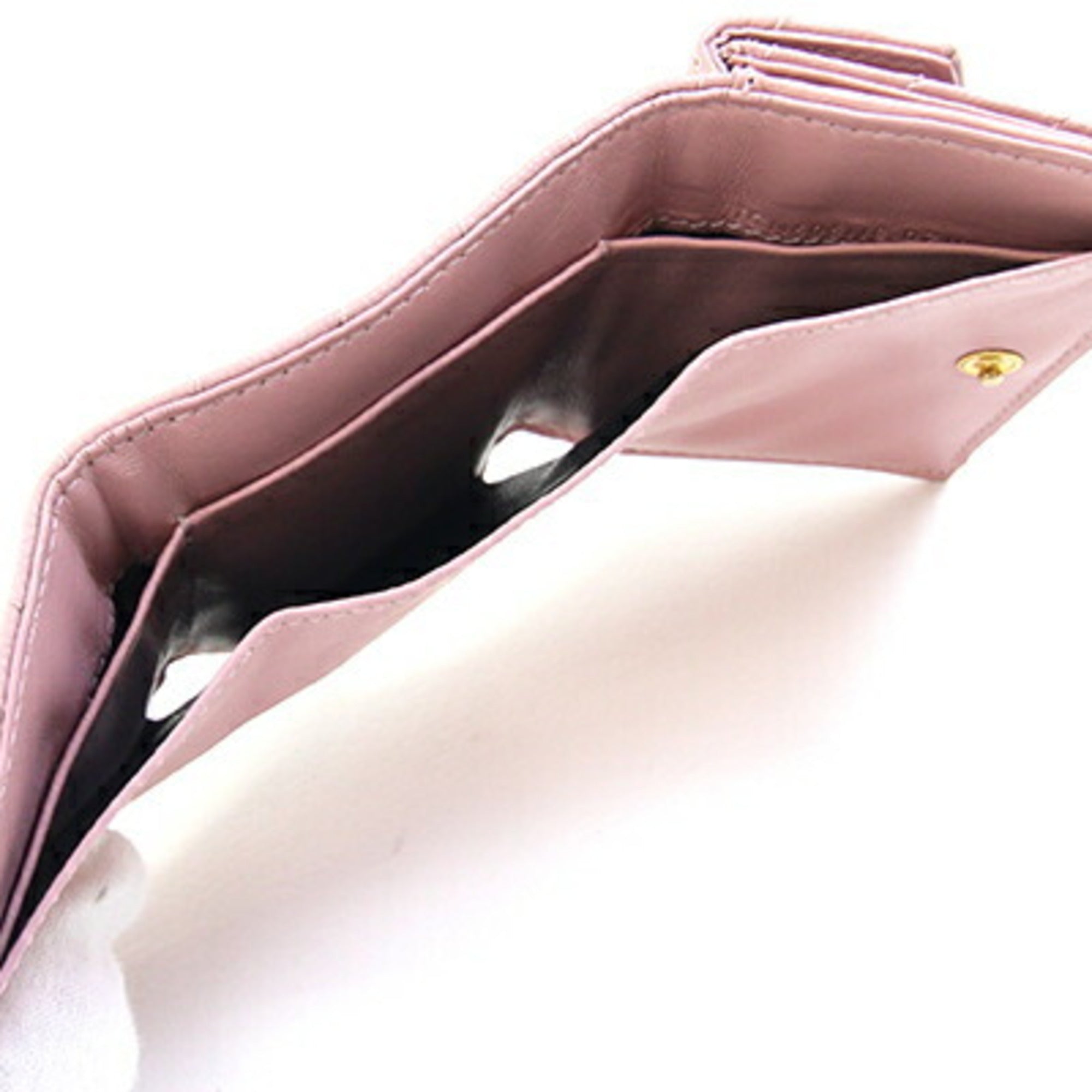 Saint Laurent Black Pink Leather Wallet (Tri-Fold) (Pre-Owned)