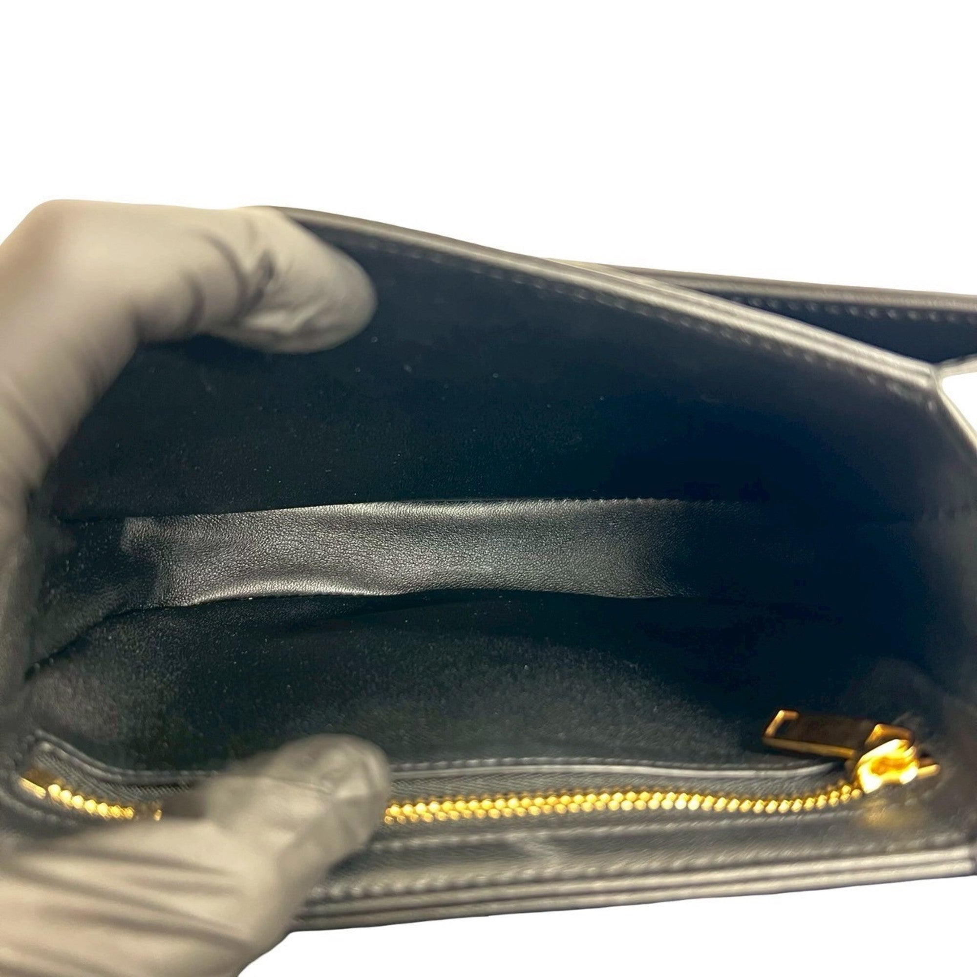 Celine Black Leather Pochette Shoulder Bag (Pre-Owned)