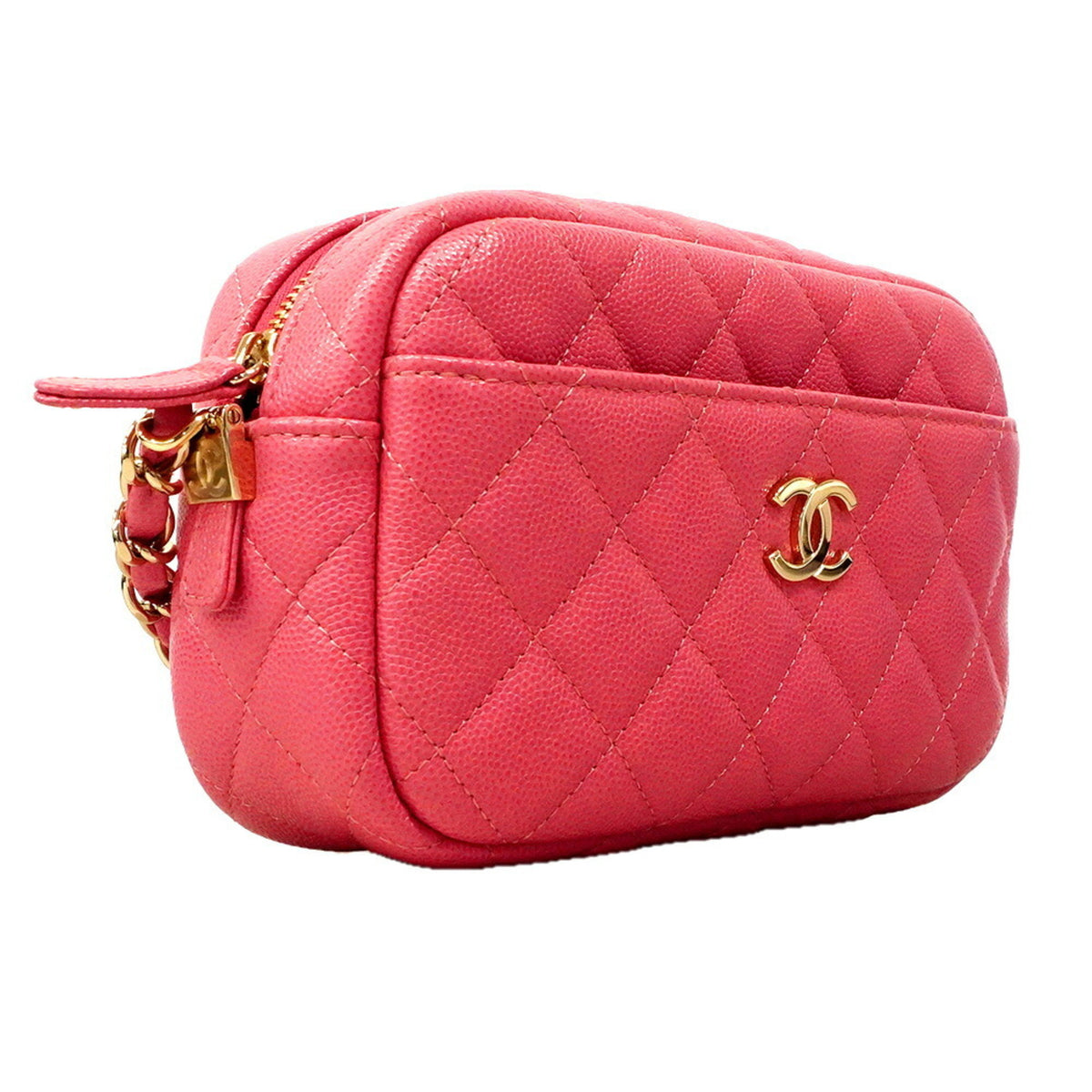 Chanel Pink Grained Calfskin Shoulder Bag (Pre-Owned)