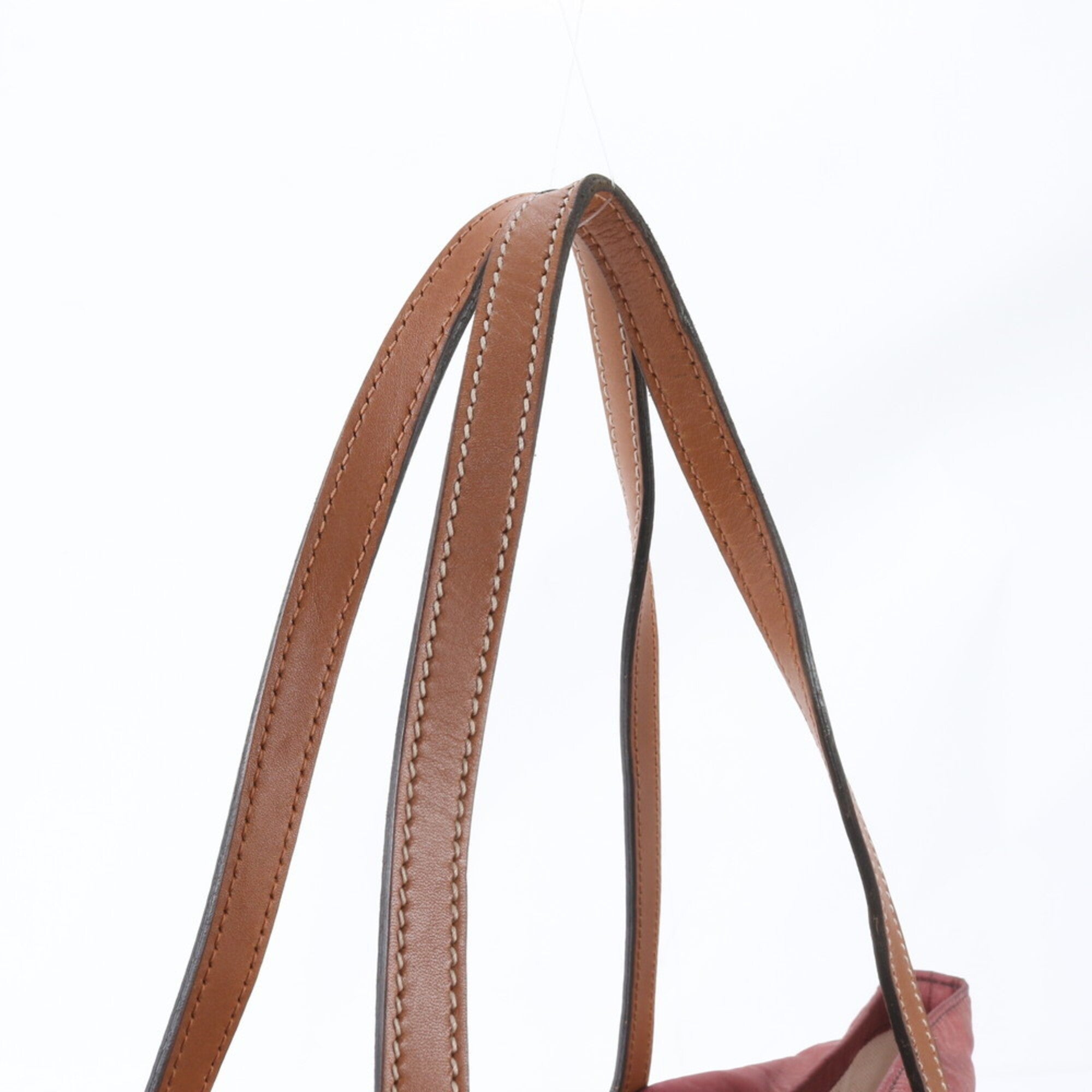 Gucci Red Color Wine Nylon Handbag (Pre-Owned)