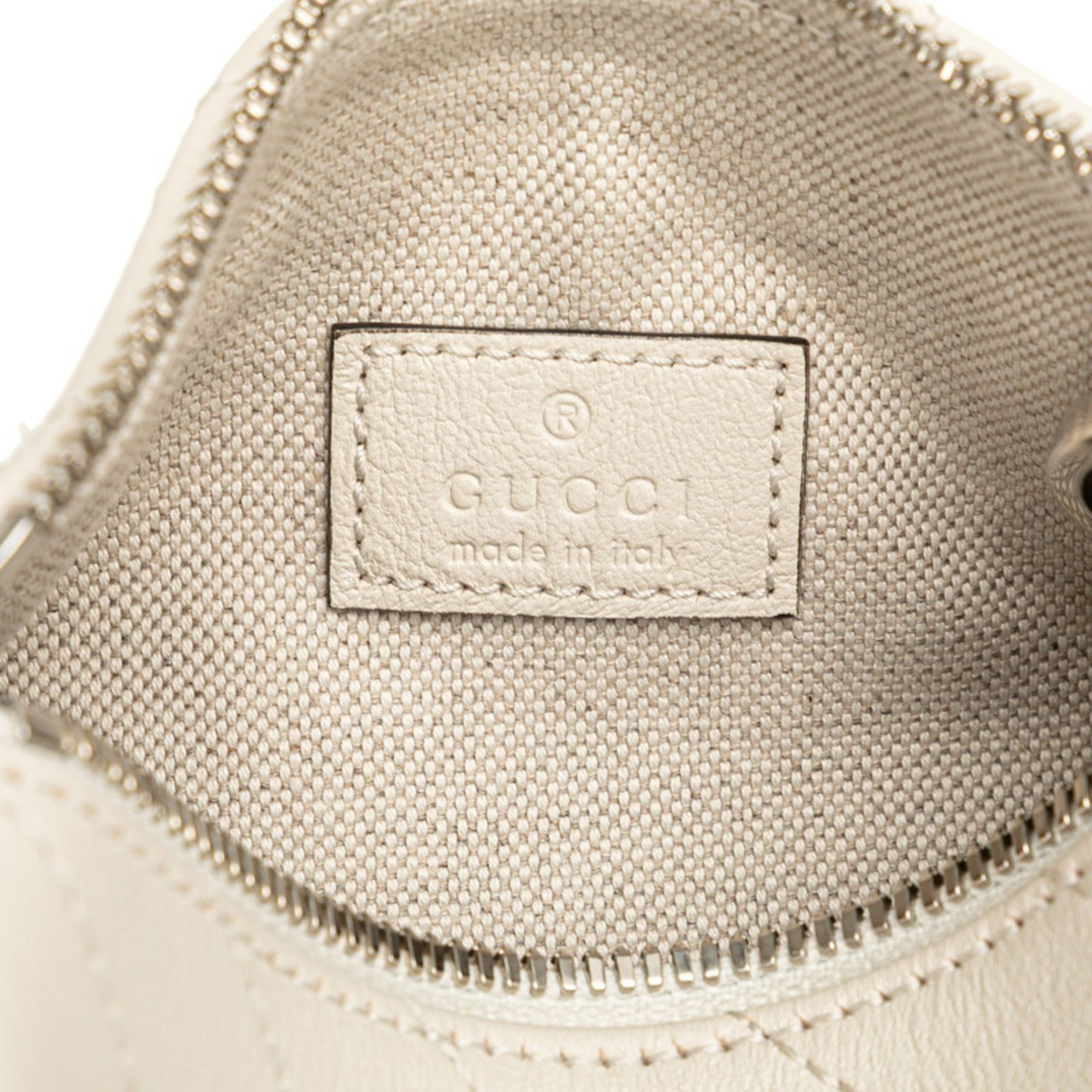 Gucci White Leather Handbag Shoulder Bag (Pre-Owned)