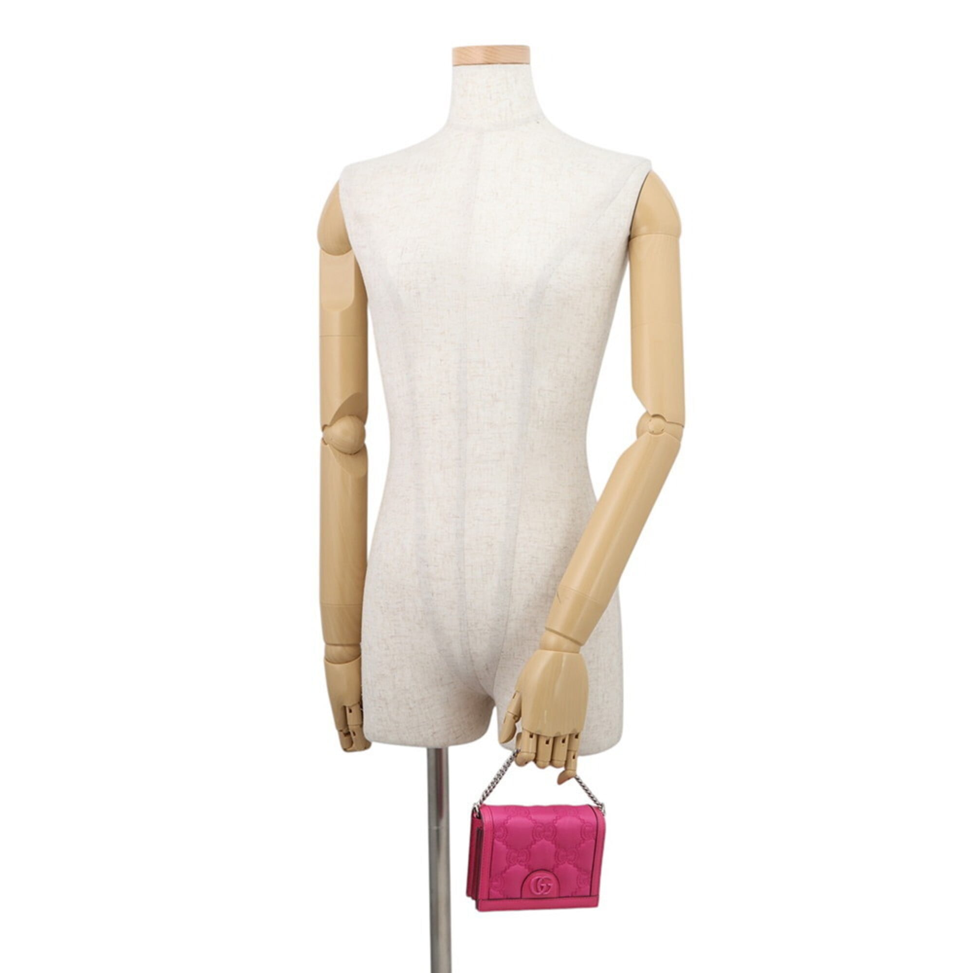 Gucci Pink Nylon Leather Handbag Shoulder Bag (Pre-Owned)