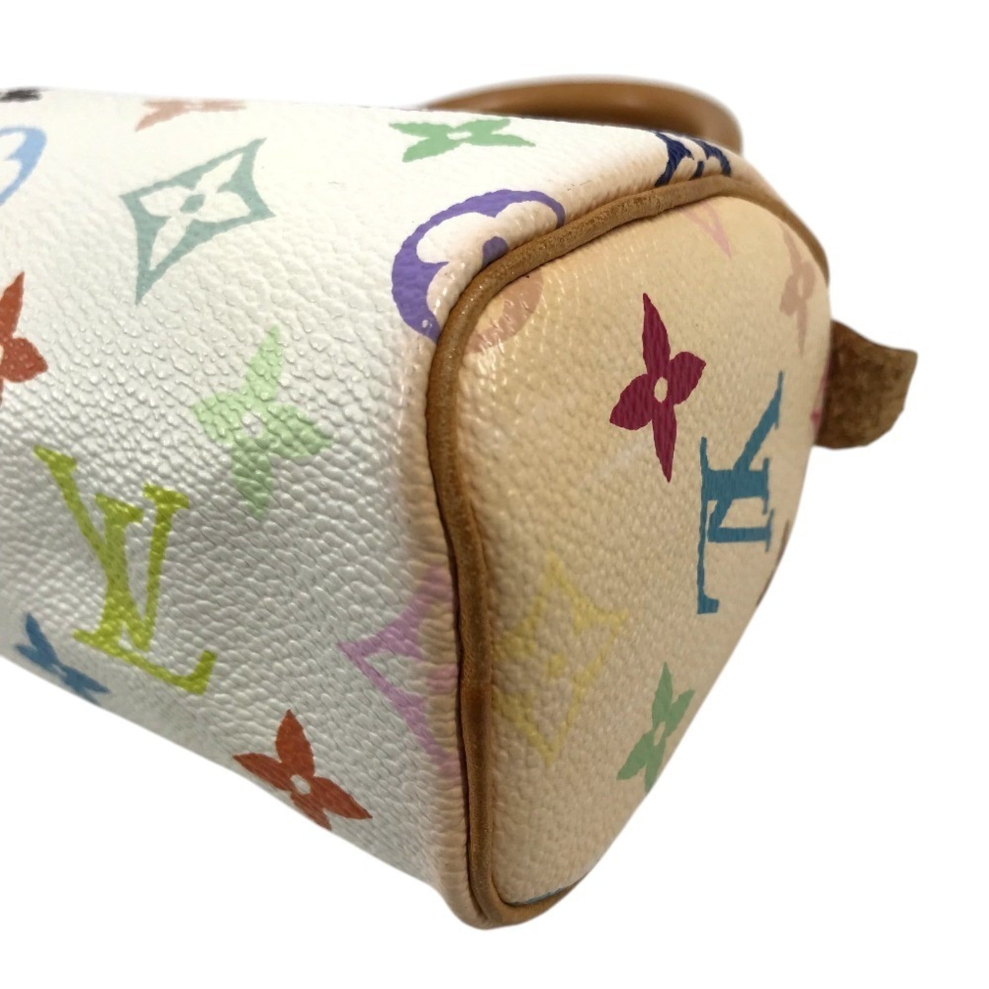 Louis Vuitton Blanc White Monogram Multicolore Canvas Boston Bag Handbag (Pre-Owned)