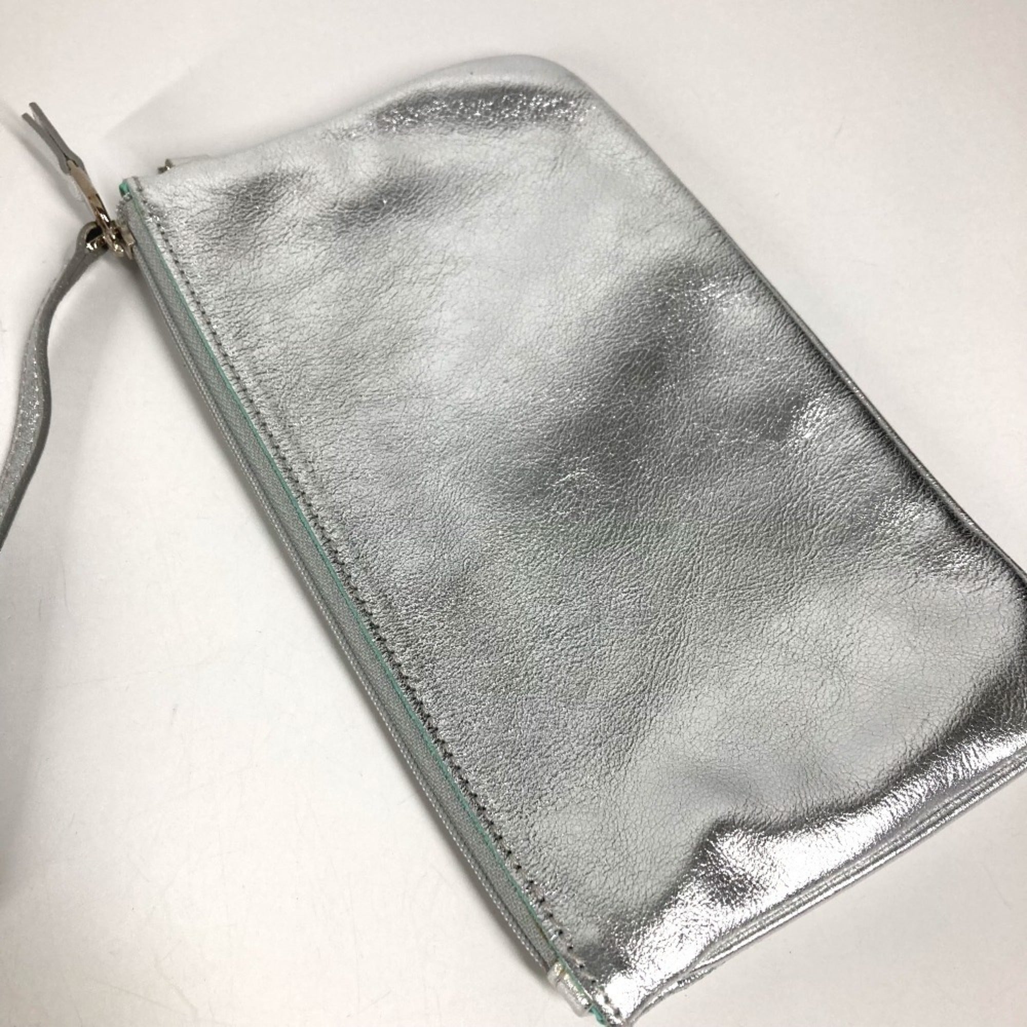 Tiffany Silver Leather Handbag Shoulder Bag Tote Bag (Pre-Owned)