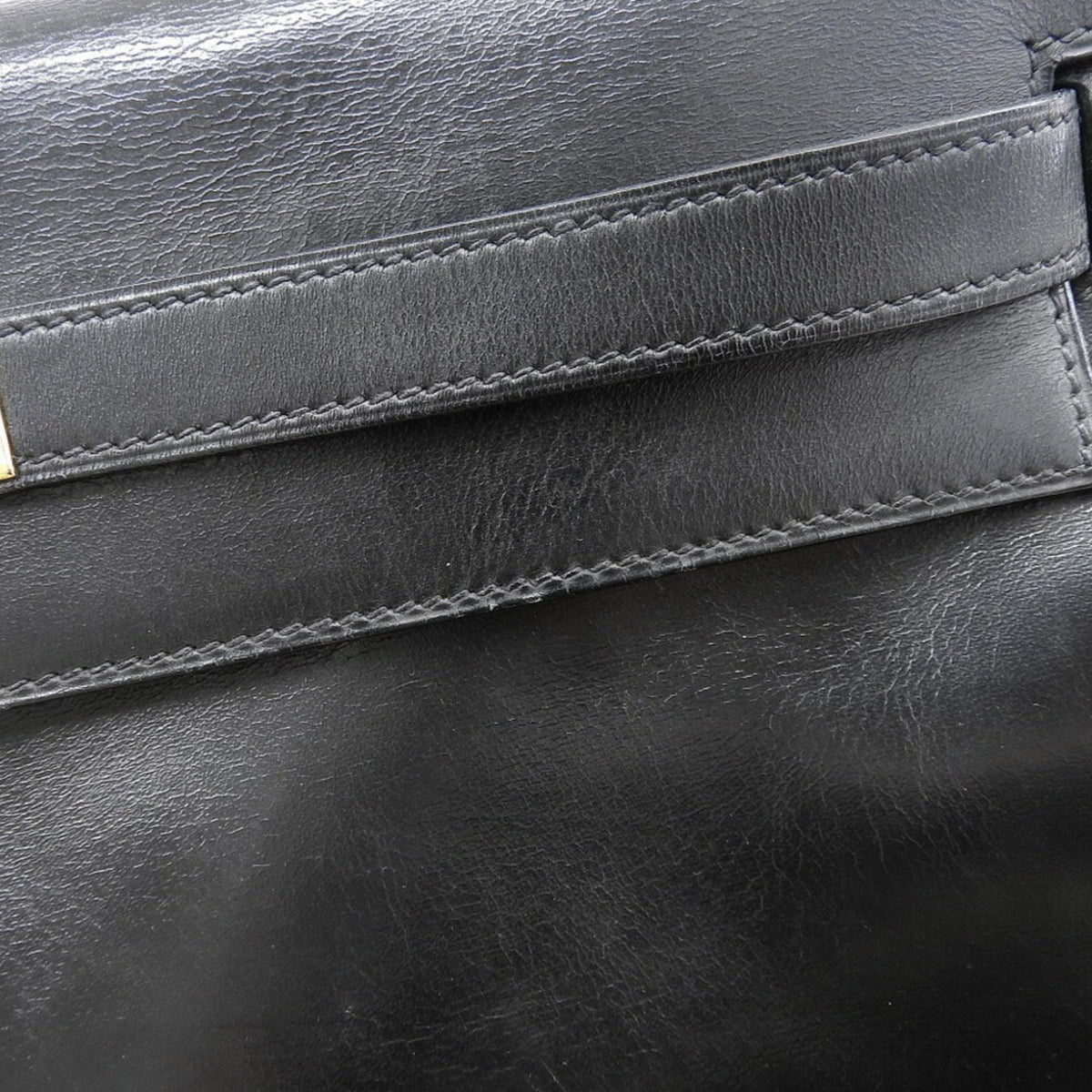 Hermes Black Box Calf Leather Handbag (Pre-Owned)