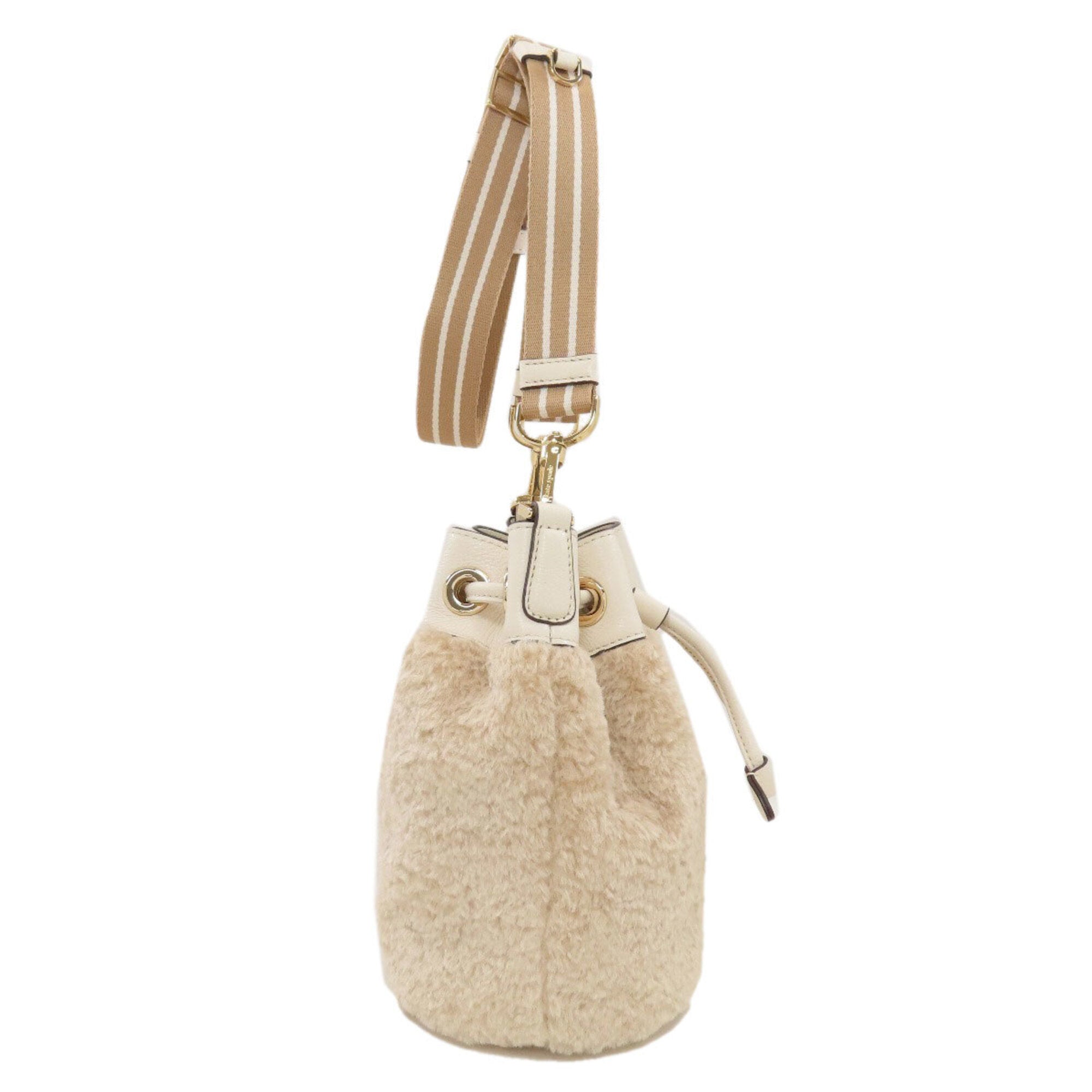 Kate Spade Beige Faux Fur Pouch Shoulder Bag (Pre-Owned)