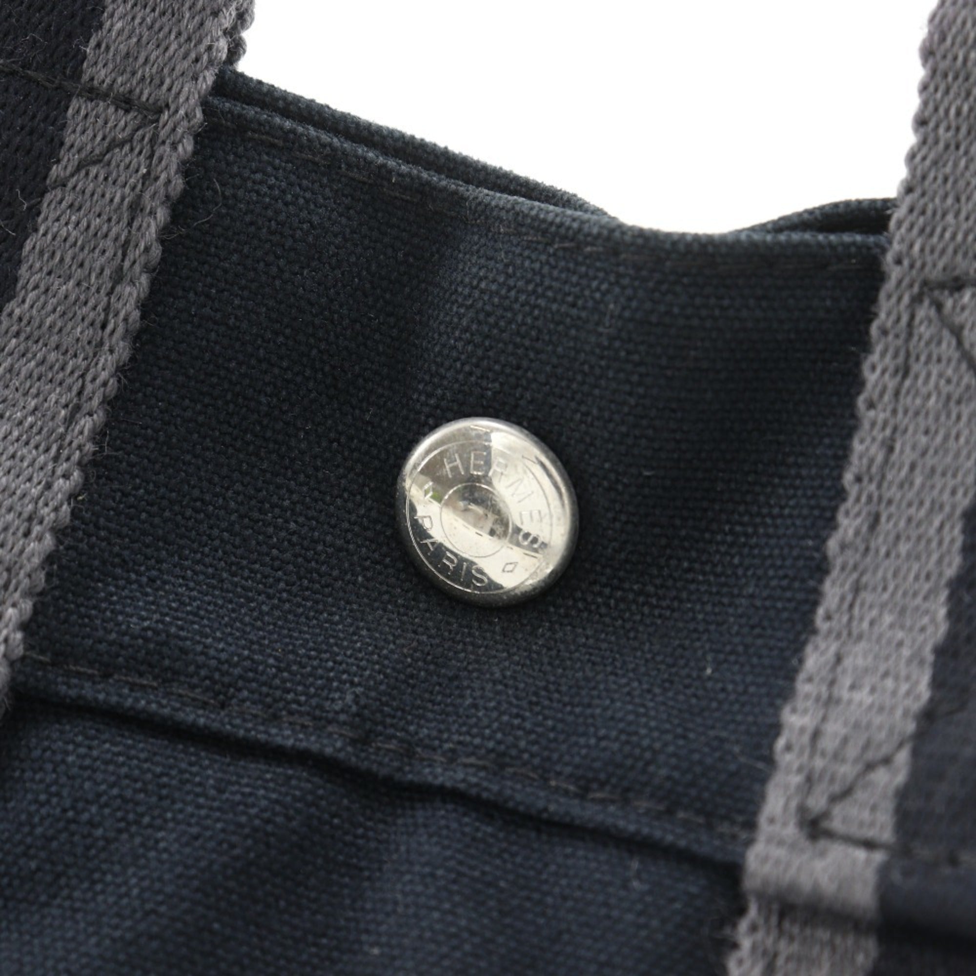 Hermes Fourre Tout Black Canvas Handbag (Pre-Owned)