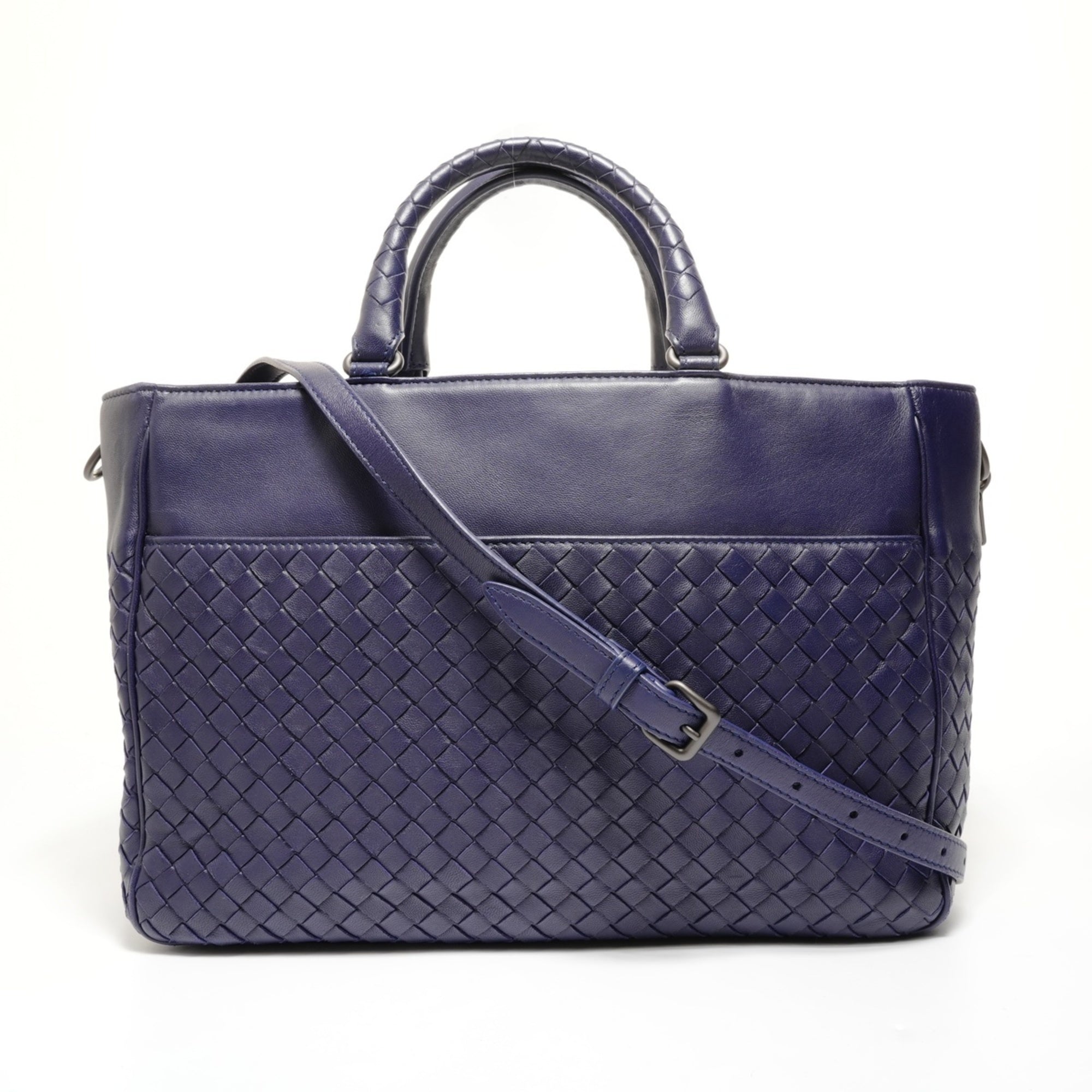 Bottega Veneta Intrecciato Purple Intrecciato Handbag (Pre-Owned)