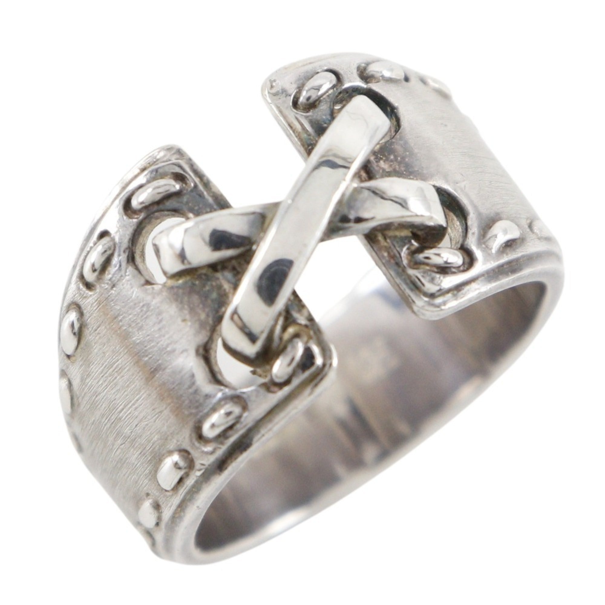 Hermes Silver 925 Band Ring (Pre-Owned)