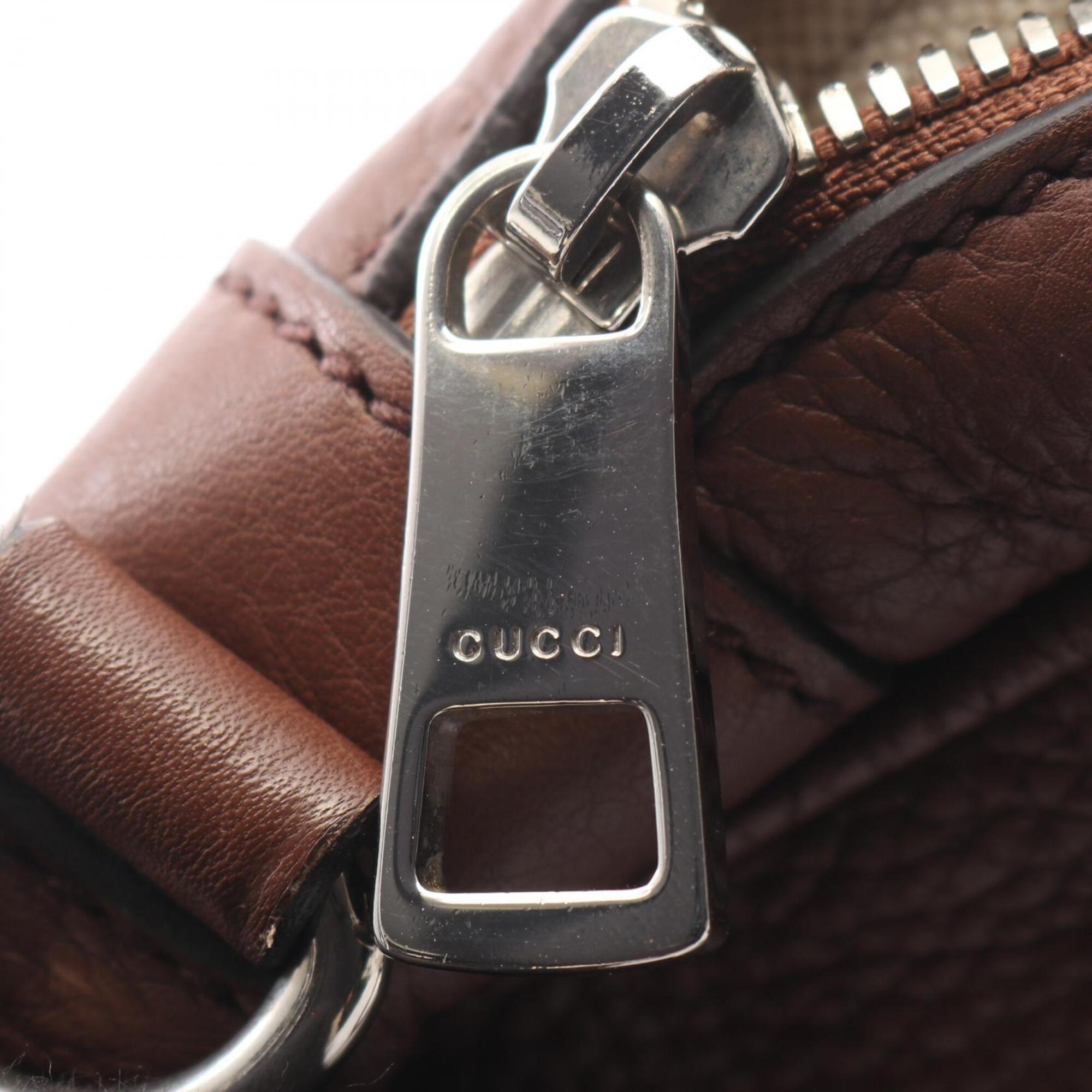 Gucci Brown Leather Briefcase Handbag (Pre-Owned)