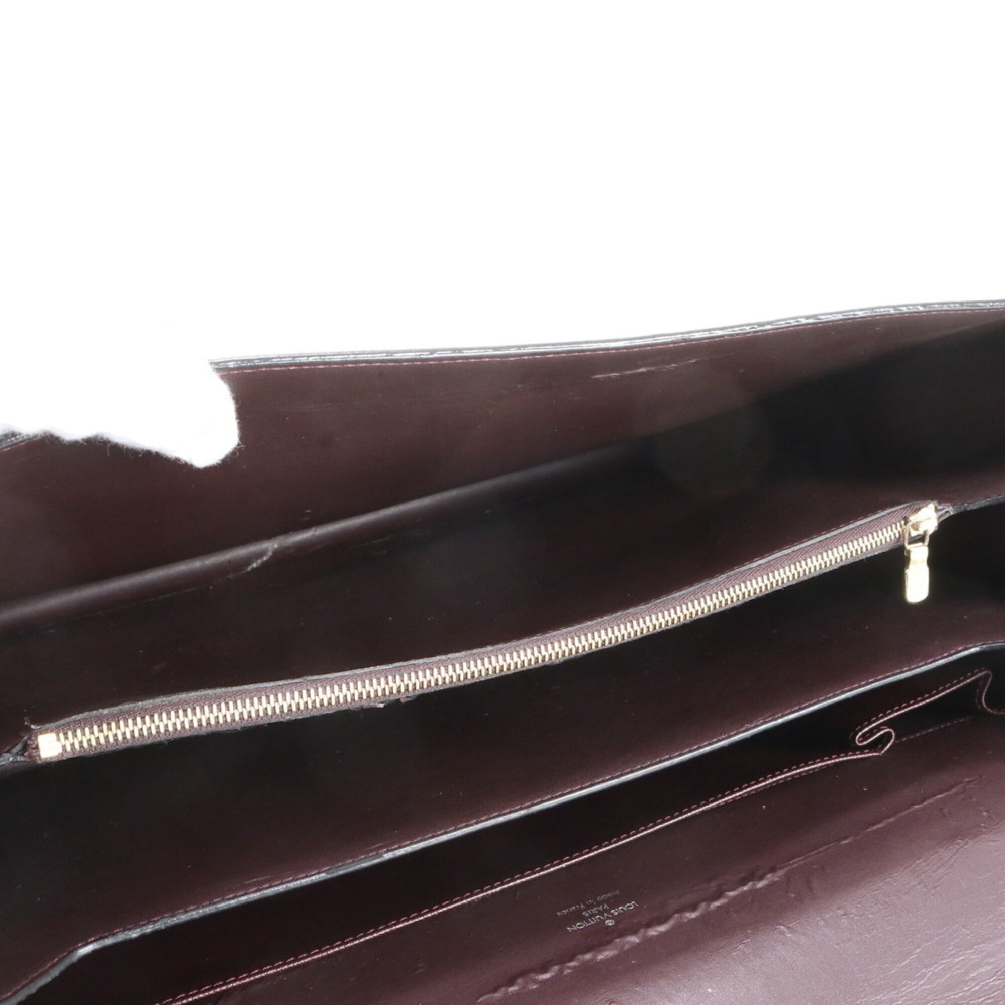 Louis Vuitton Acajou Leather Briefcase Tote Bag (Pre-Owned)
