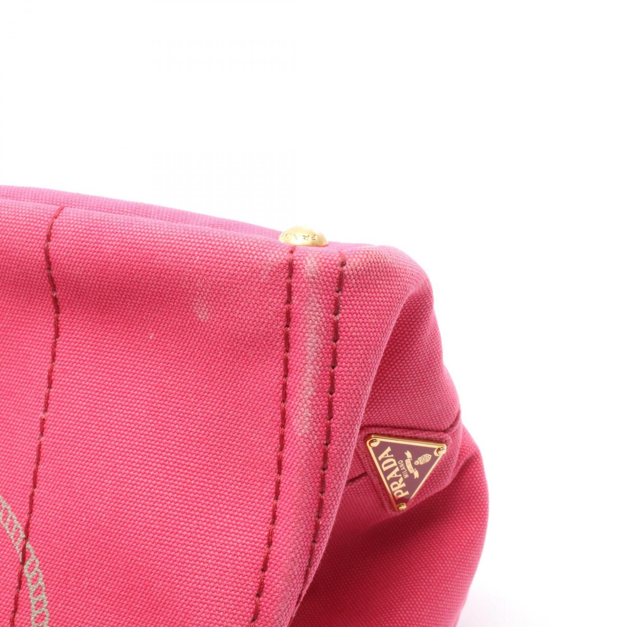 Prada Pink Canvas Handbag Tote Bag (Pre-Owned)