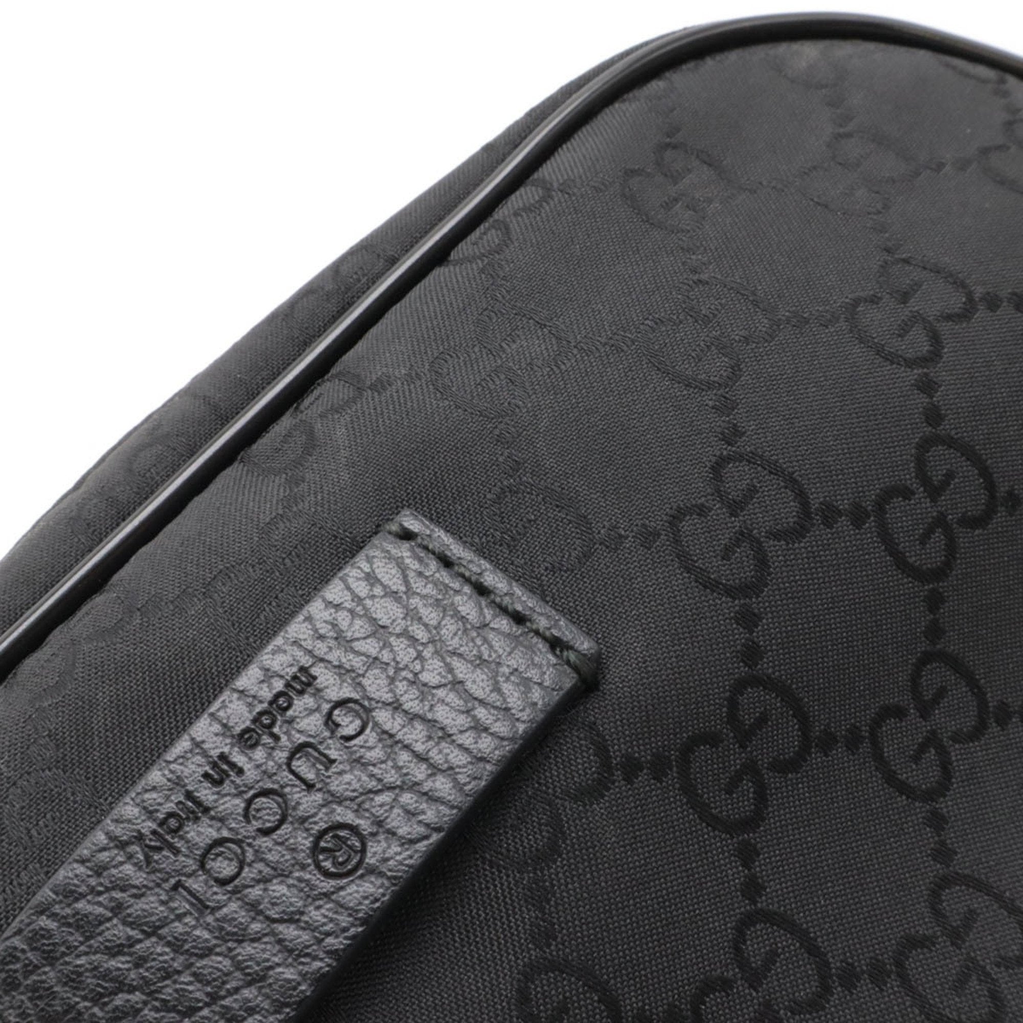 Gucci Black Nylon Leather Shoulder Bag Sling Bag (Pre-Owned)