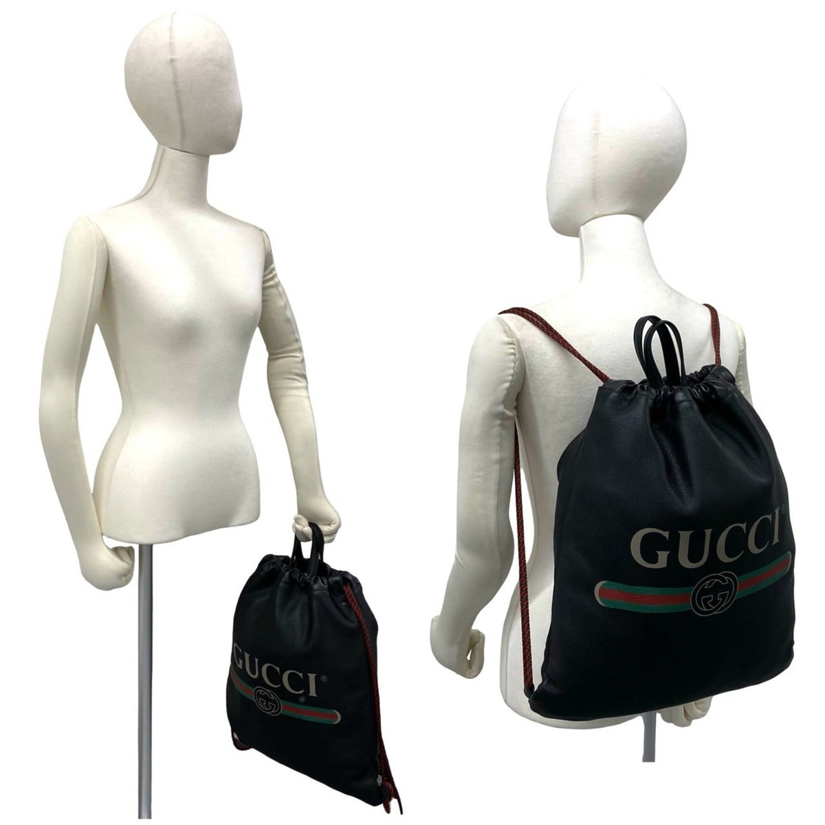 Gucci Black Leather Backpack (Pre-Owned)