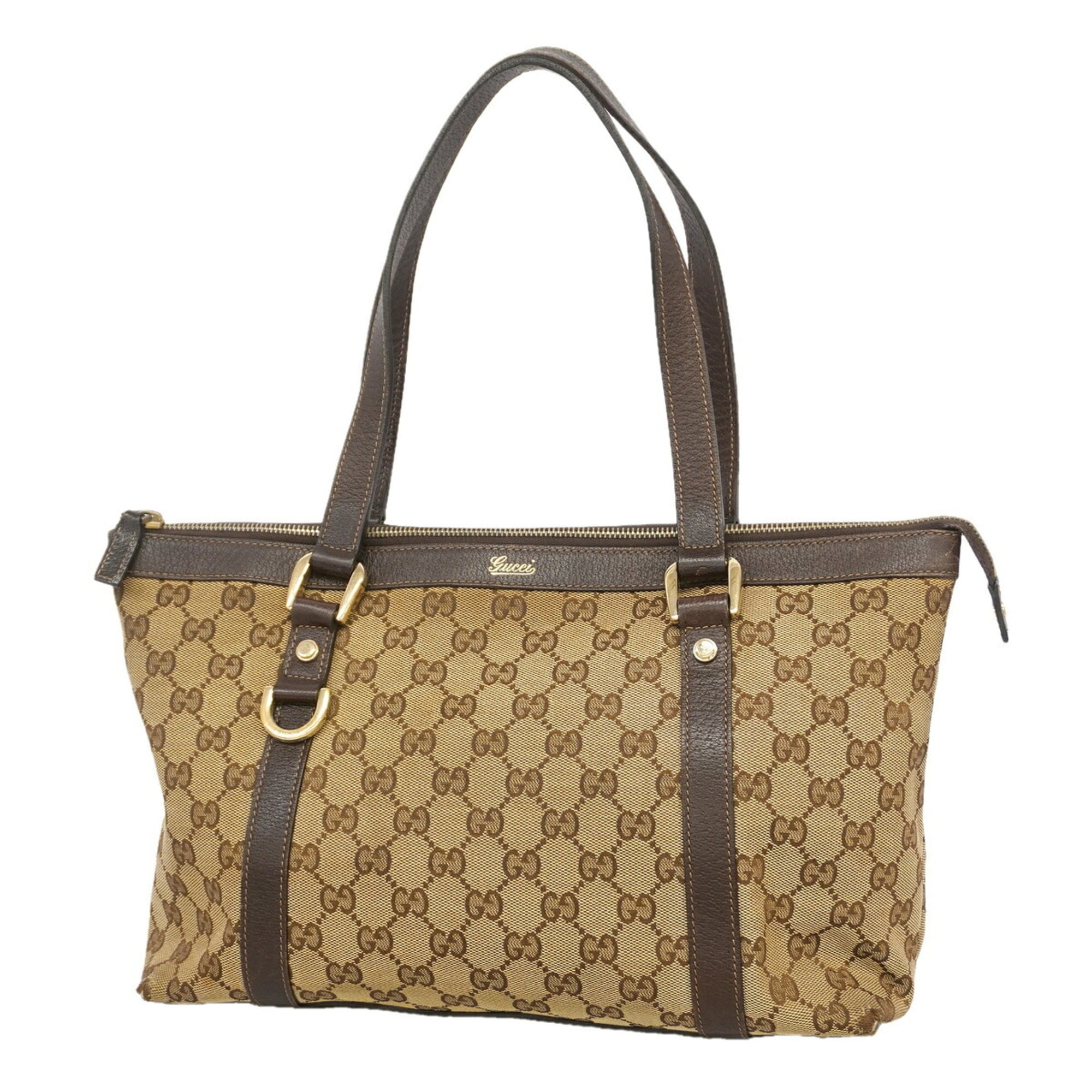 Gucci Brown Canvas Handbag (Pre-Owned)