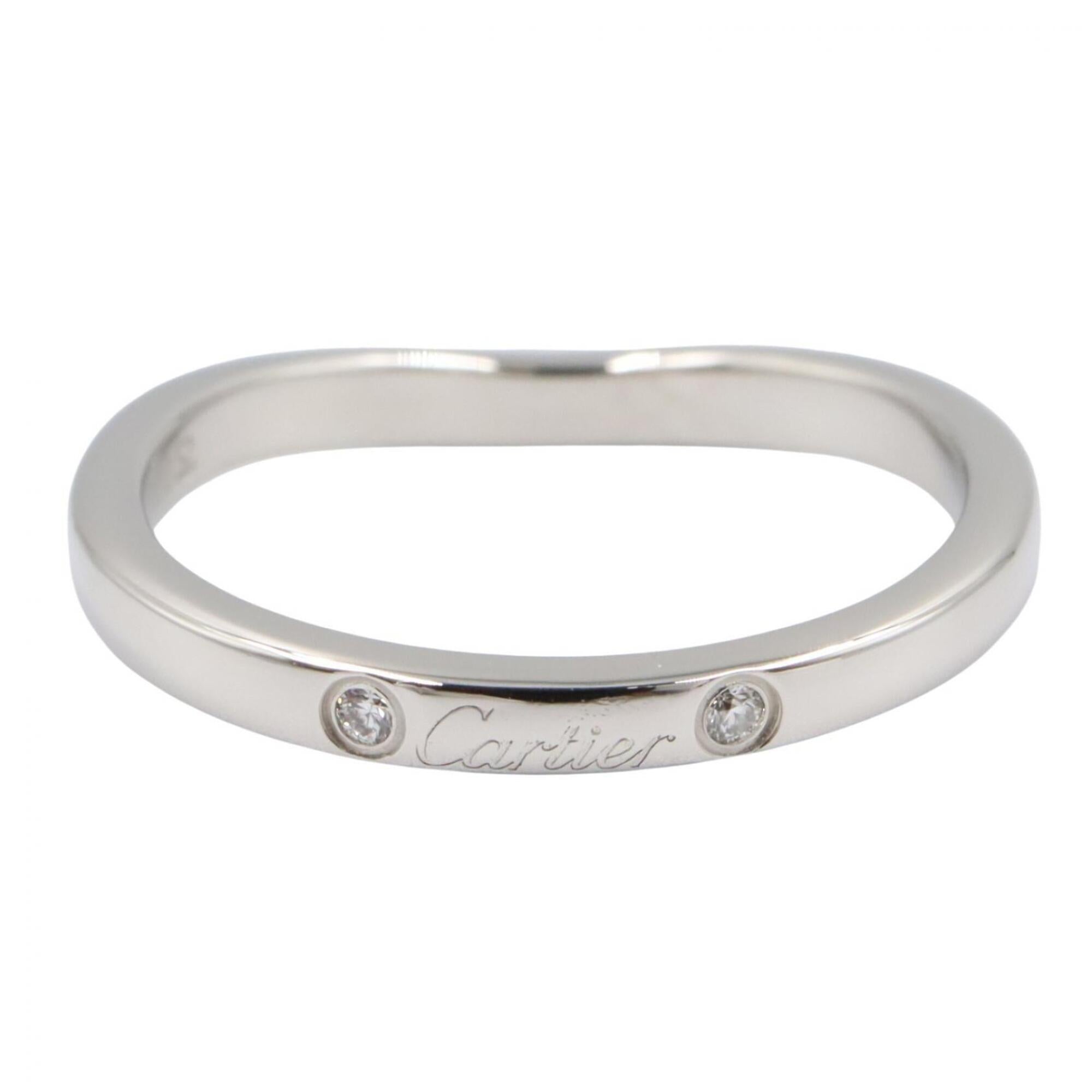 Cartier Silver Clear Platinum 950 Band Ring (Pre-Owned)
