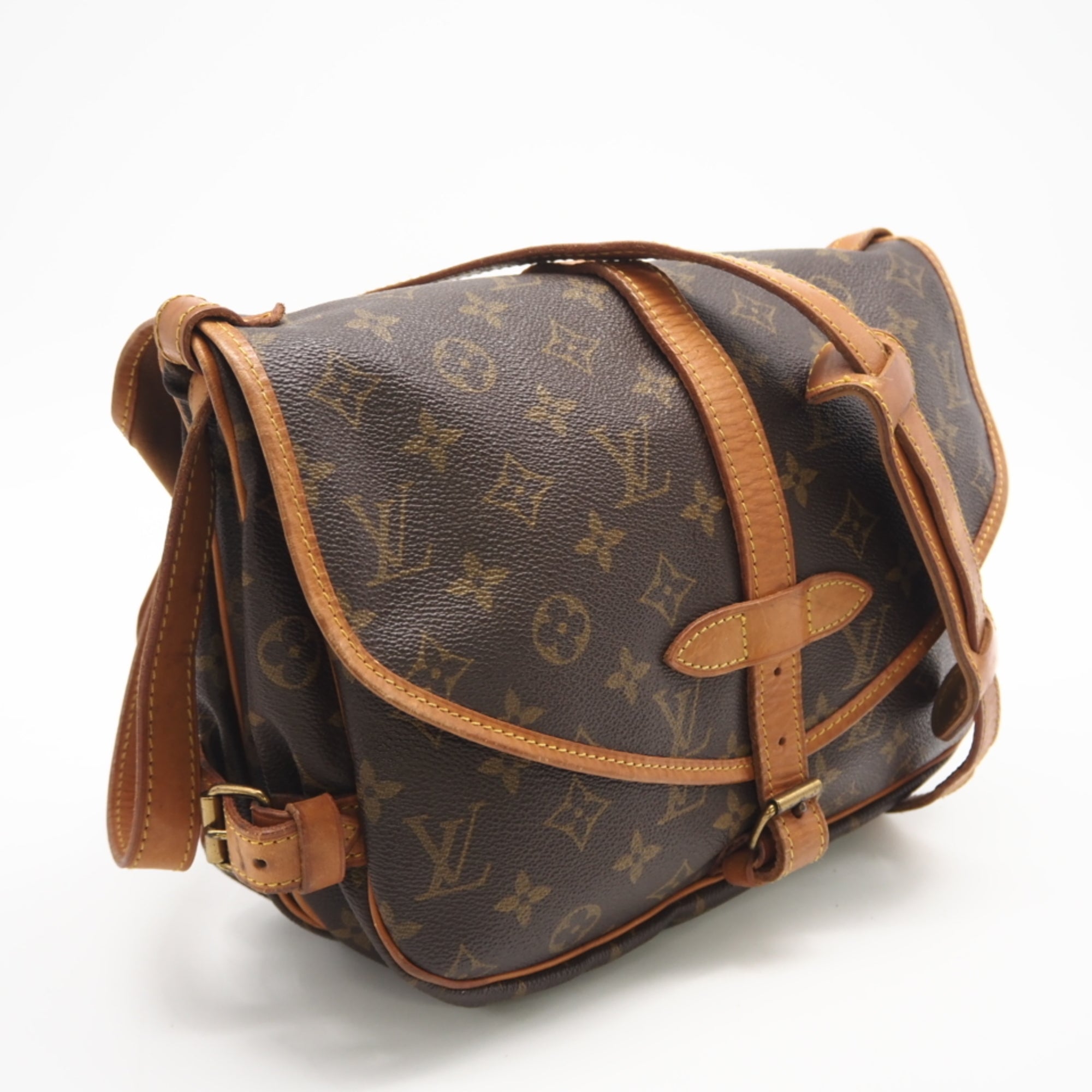 Louis Vuitton Monogram Brown Coated Canvas Leather Shoulder Bag (Pre-Owned)