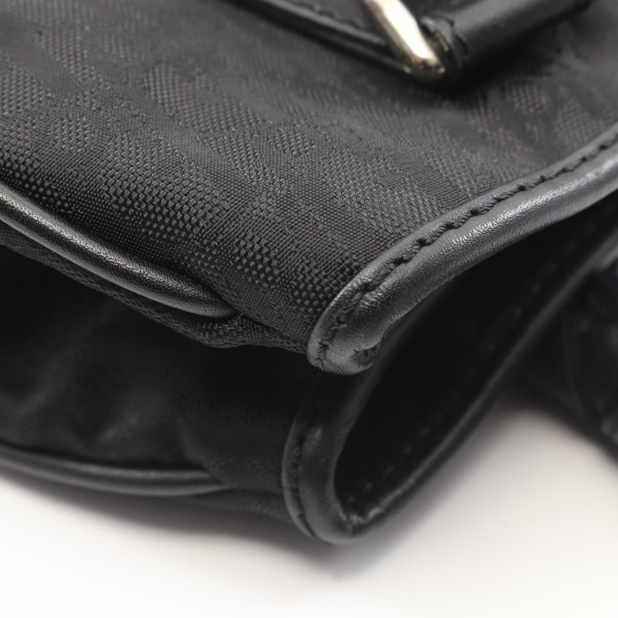 Christian Dior Black Leather Nylon Canvas Handbag Tote Bag (Pre-Owned)