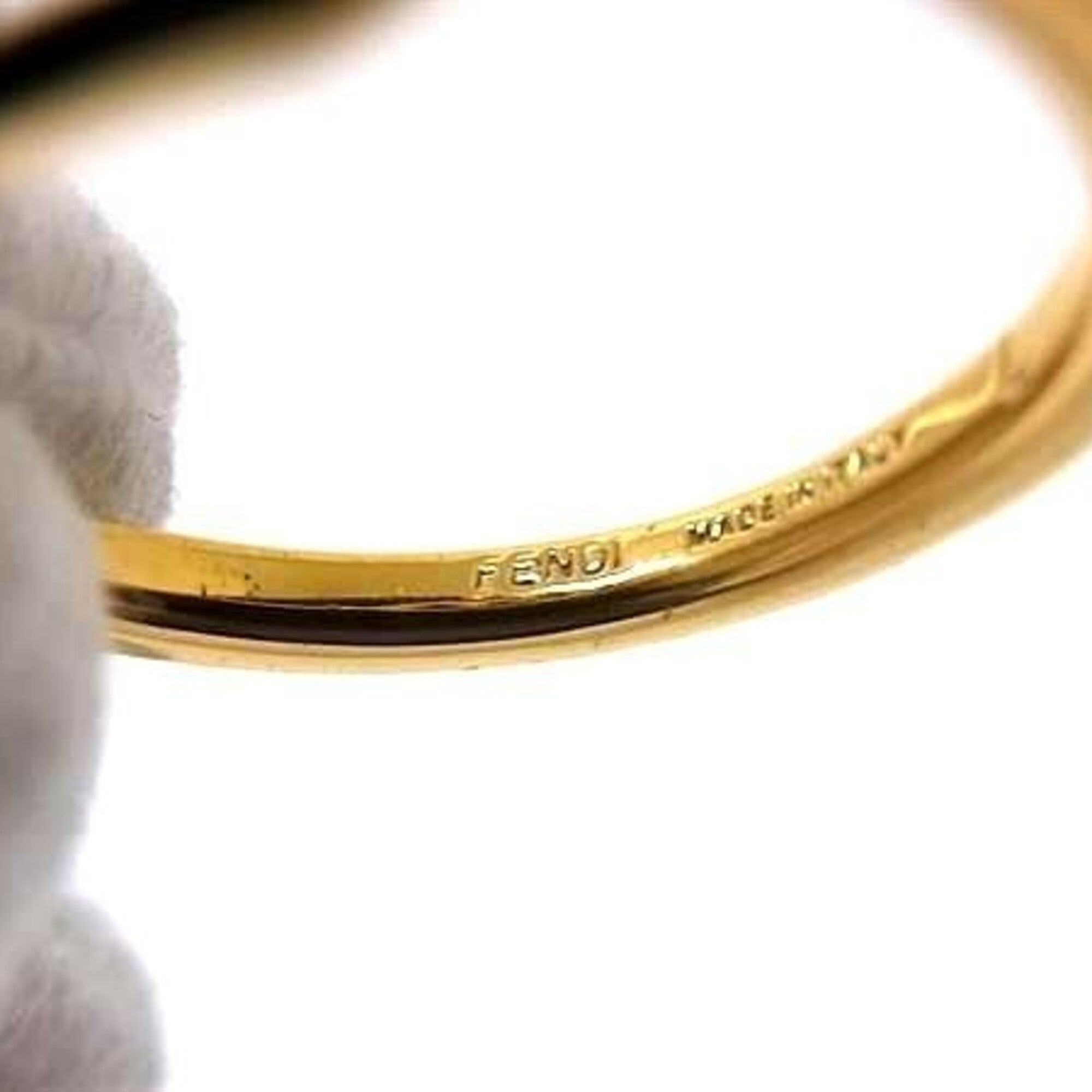 Fendi Gold Metal Band Ring (Pre-Owned)