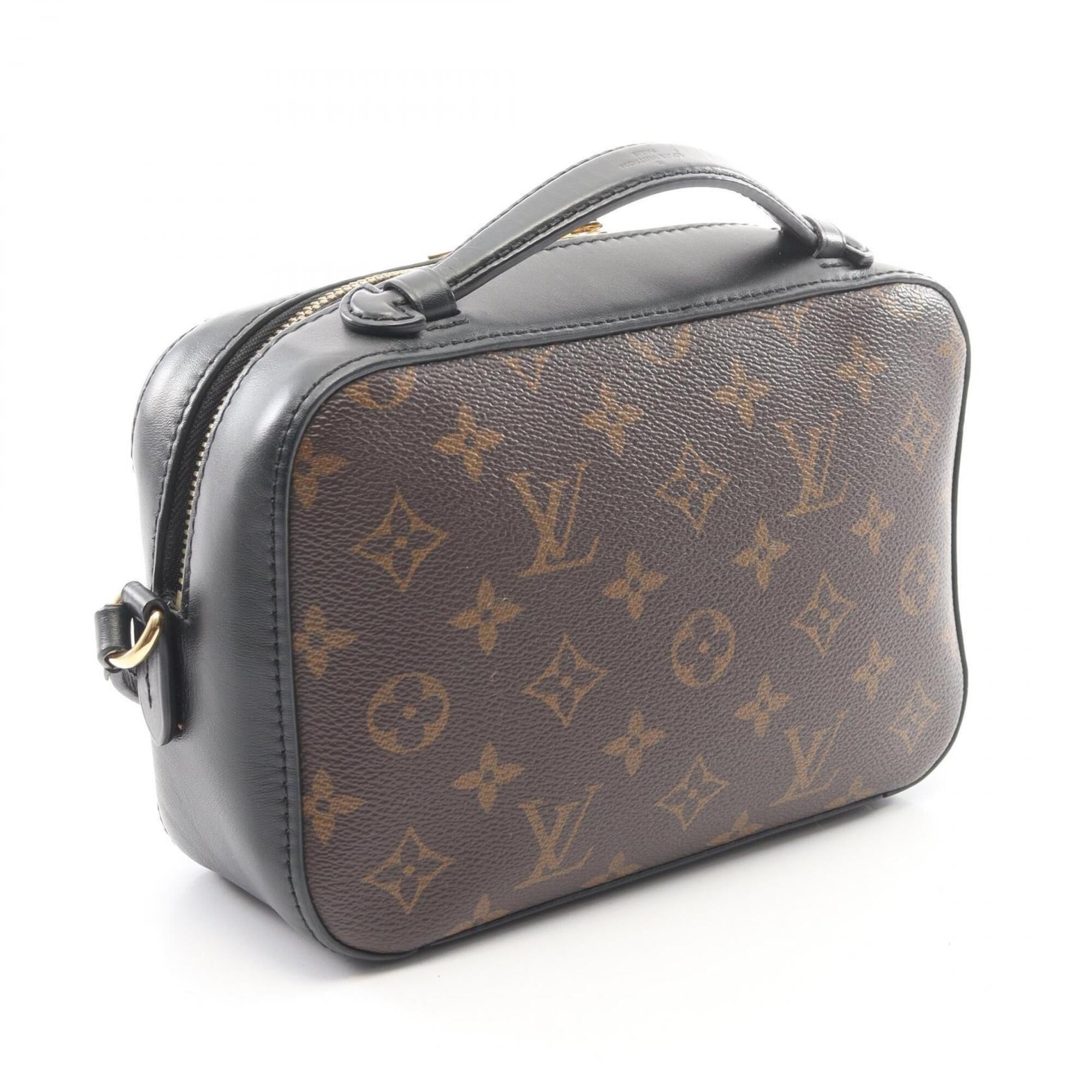 Louis Vuitton Black Brown Pvc Coated Canvas Leather Handbag Shoulder Bag (Pre-Owned)