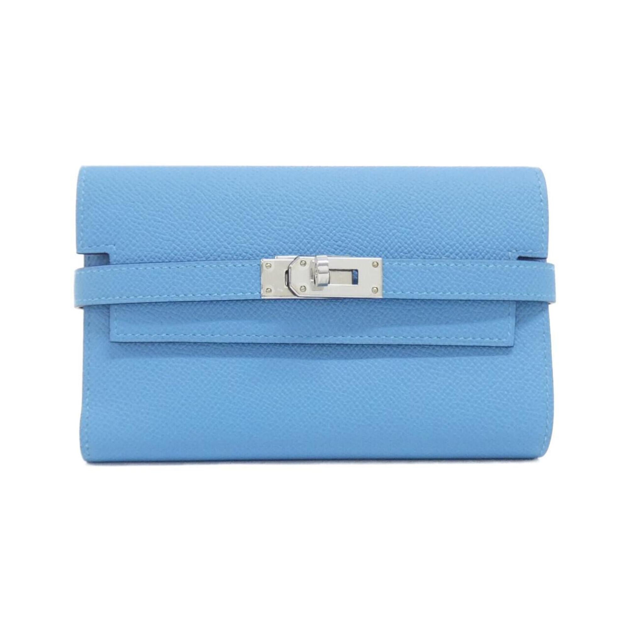 Hermes Blue Epsom Leather Wallet (Tri-Fold) (Pre-Owned)