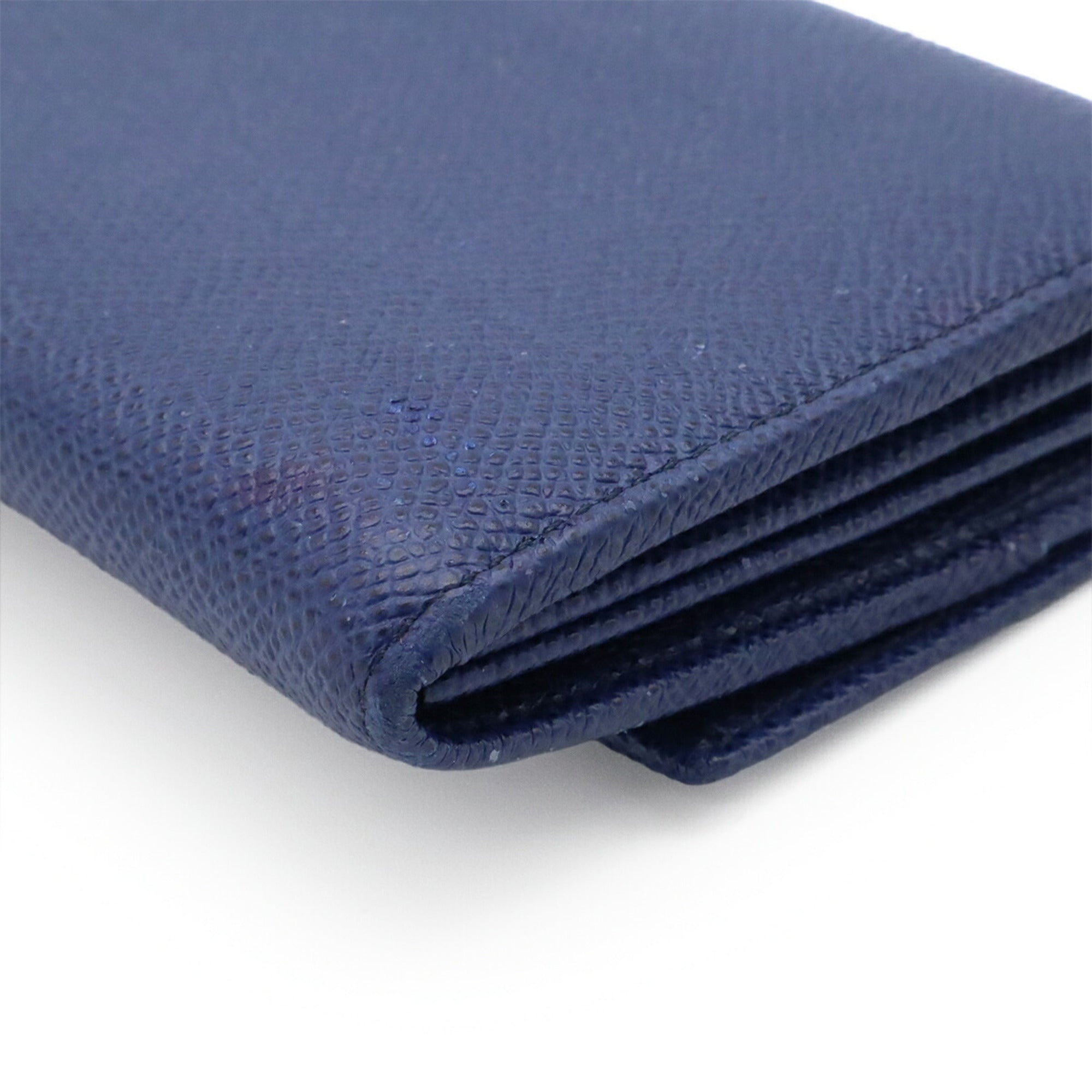Bvlgari Blue Leather Long Wallet (Bi-Fold) (Pre-Owned)