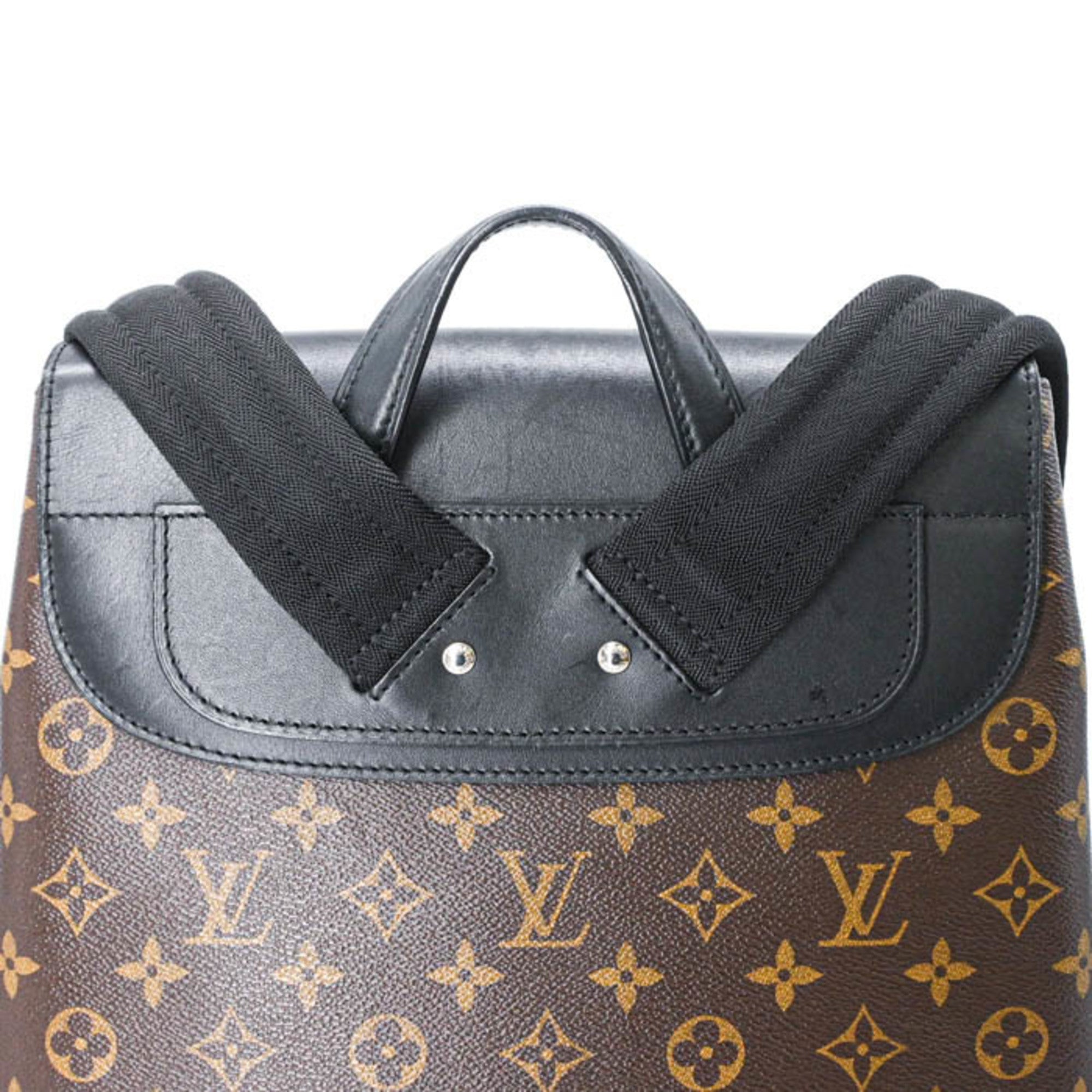 Louis Vuitton Black Brown Monogram Monogram Leather Backpack (Pre-Owned)