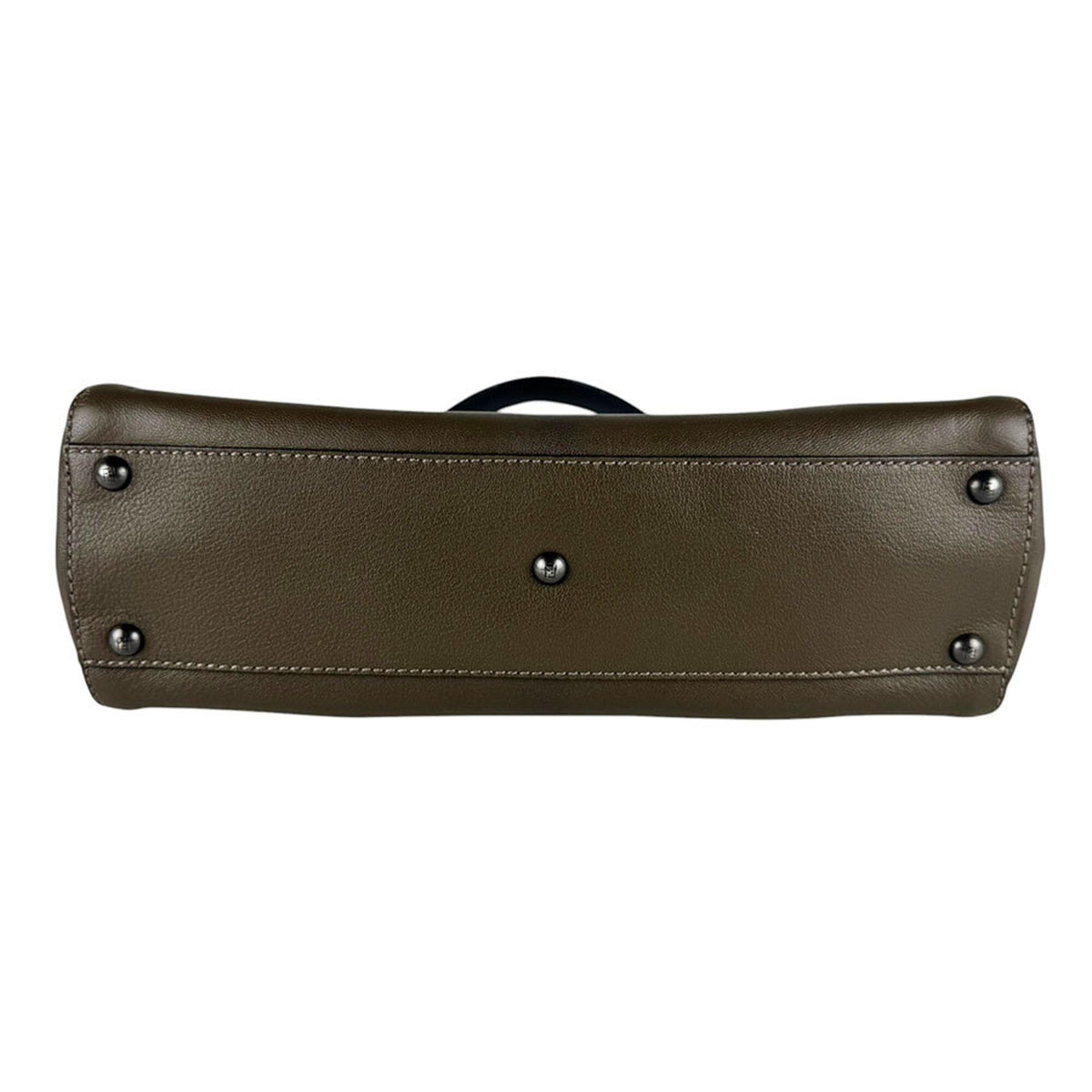 Fendi Khaki Brown Leather Handbag Shoulder Bag (Pre-Owned)