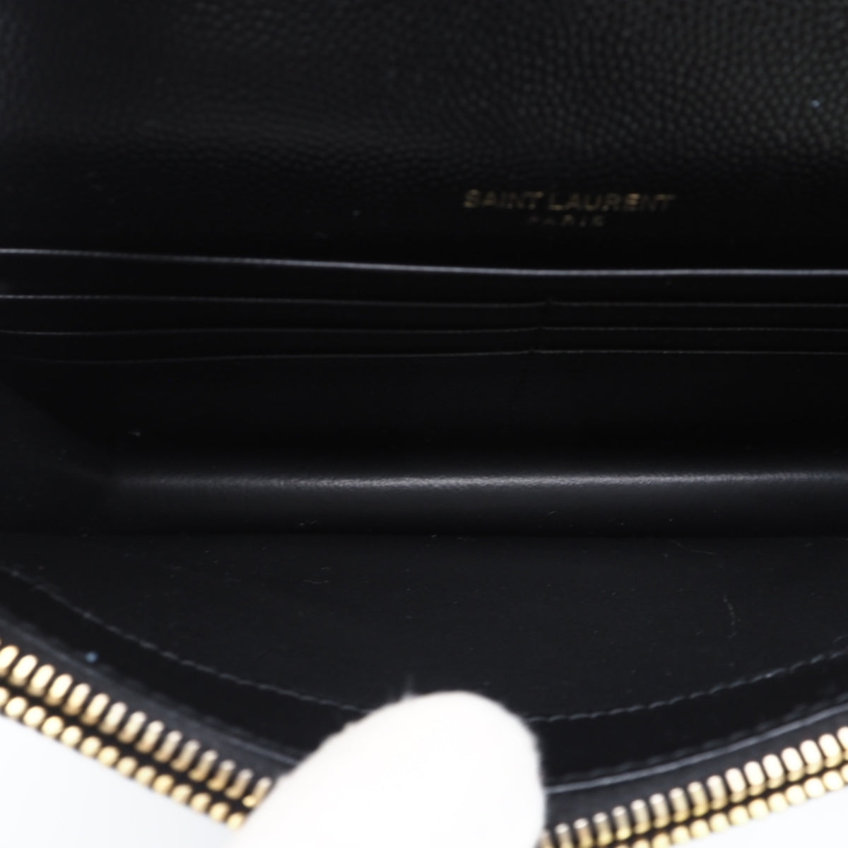 Yves Saint Laurent Black Leather Chain/Shoulder Wallet (Pre-Owned)