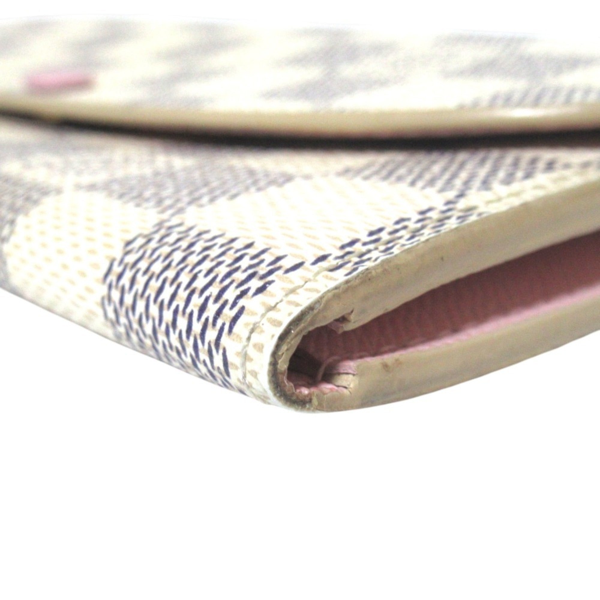 Louis Vuitton Ivory Navy Rose Ballerine Damier Azur Long Wallet (Bi-Fold) (Pre-Owned)
