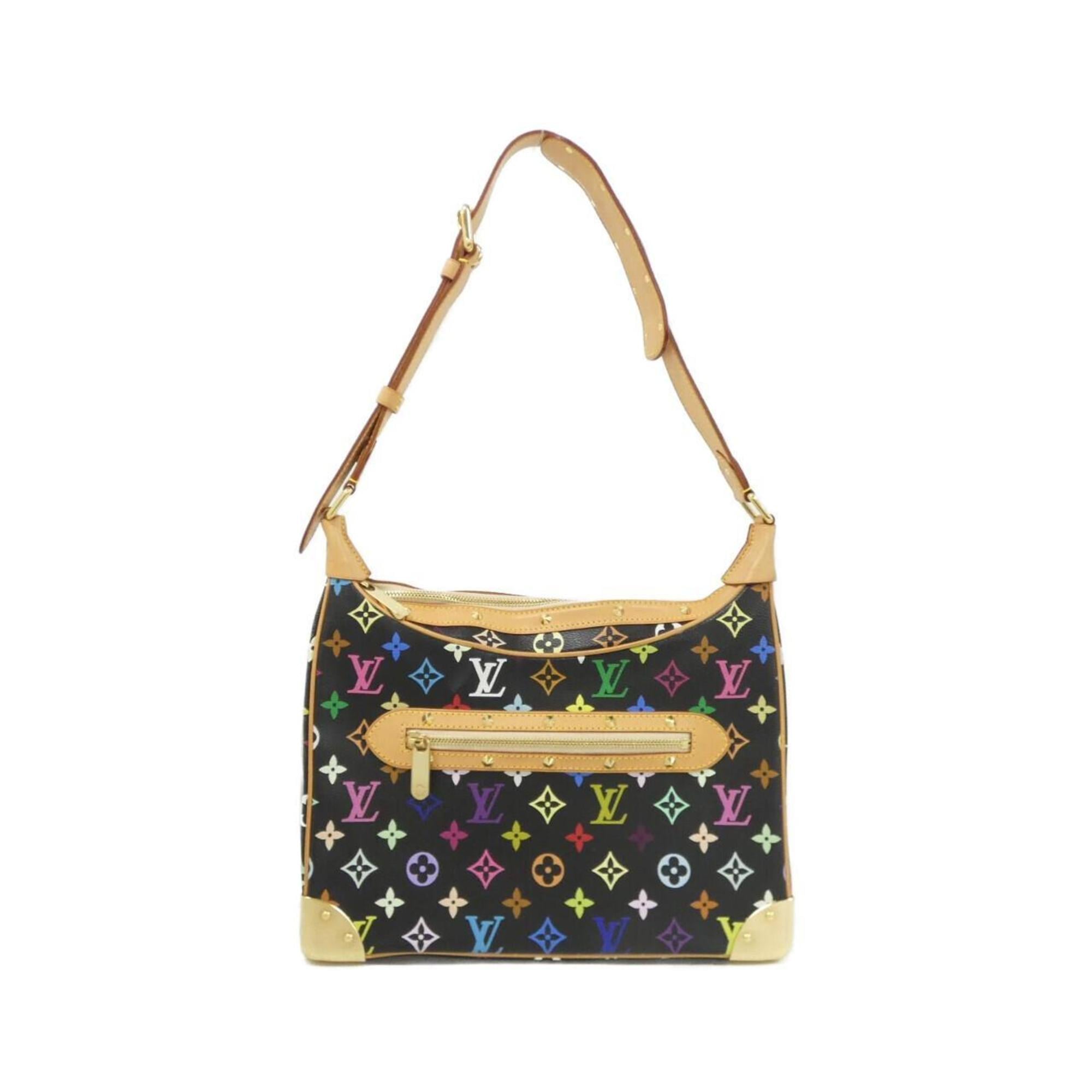 Louis Vuitton Black Multi-Color Coated Canvas Shoulder Bag (Pre-Owned)