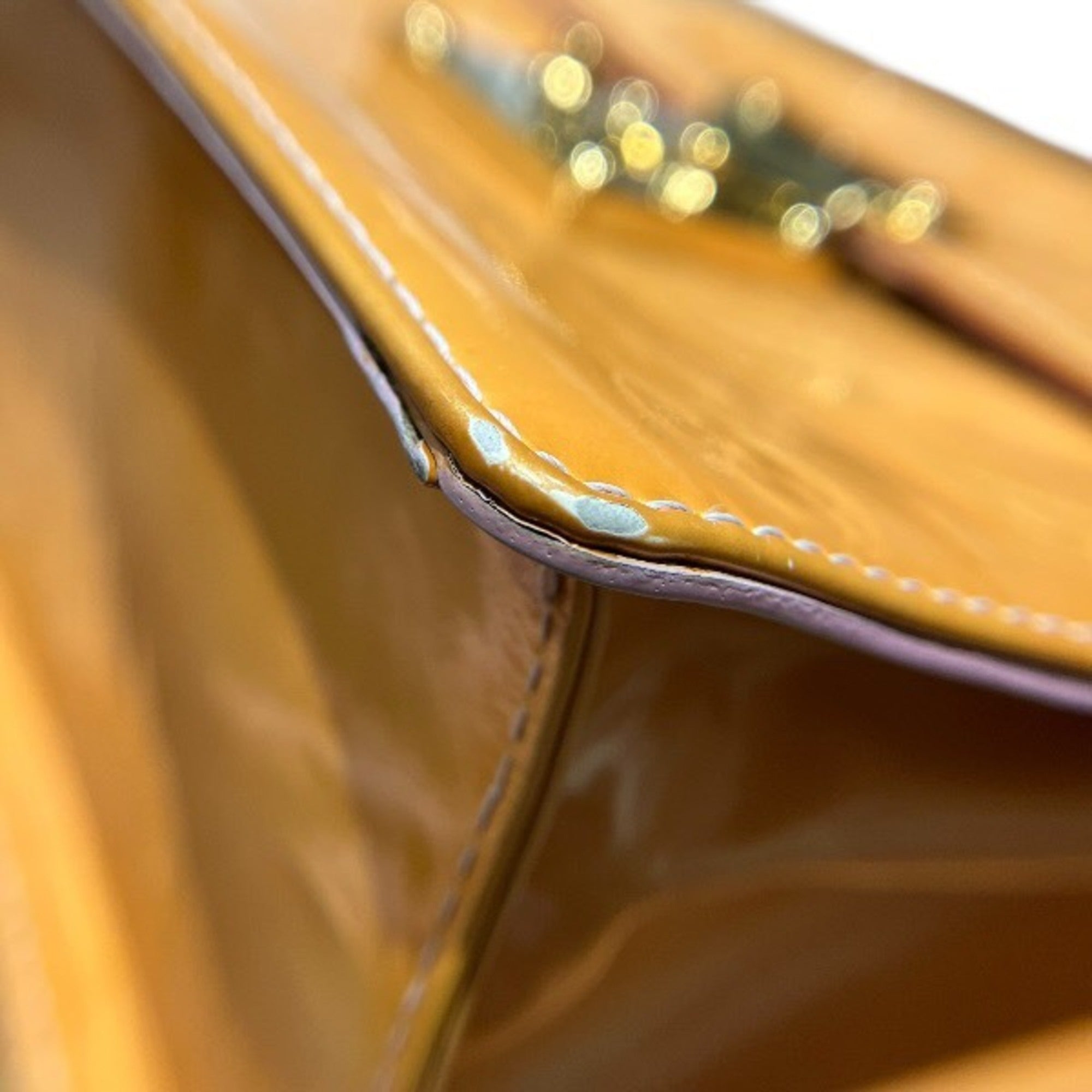 Louis Vuitton Rose Yellow Patent Leather Handbag (Pre-Owned)