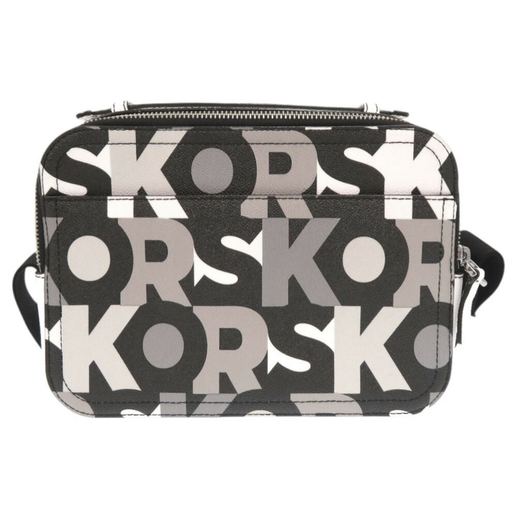 Michael Kors Black Gray White Pvc Shoulder Bag (Pre-Owned)
