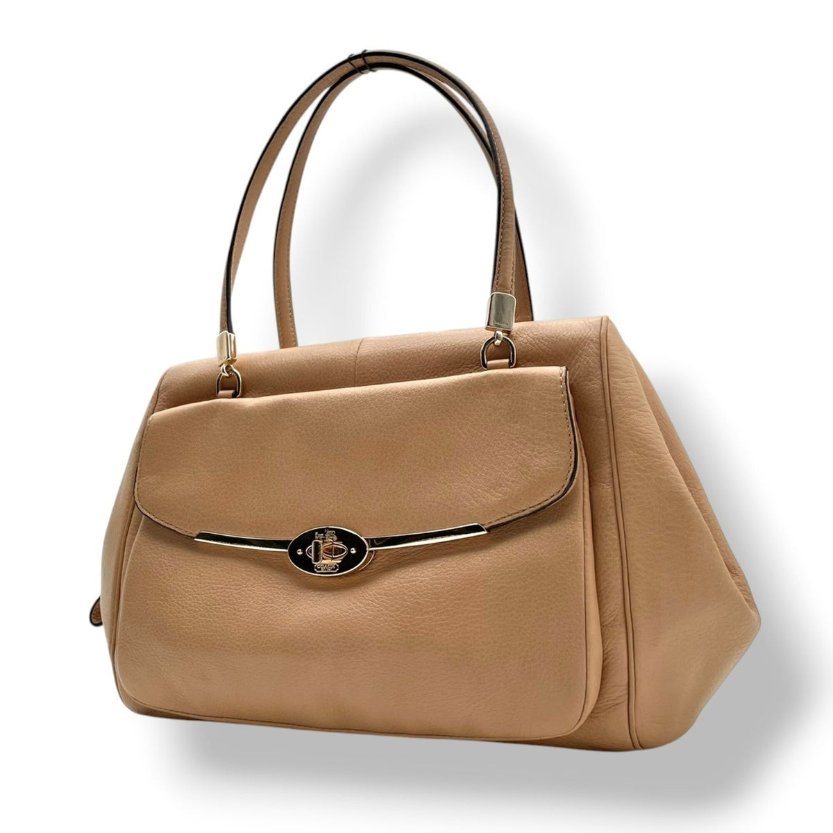 Coach Beige Leather Handbag Tote Bag (Pre-Owned)