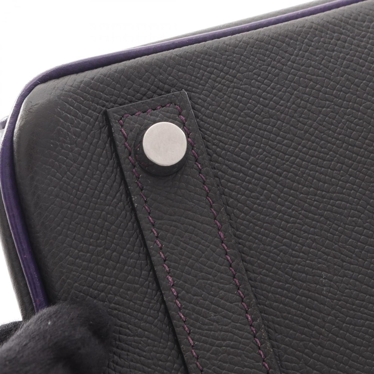 Hermes Graphite Gray Purple Violet Epsom Leather Handbag (Pre-Owned)