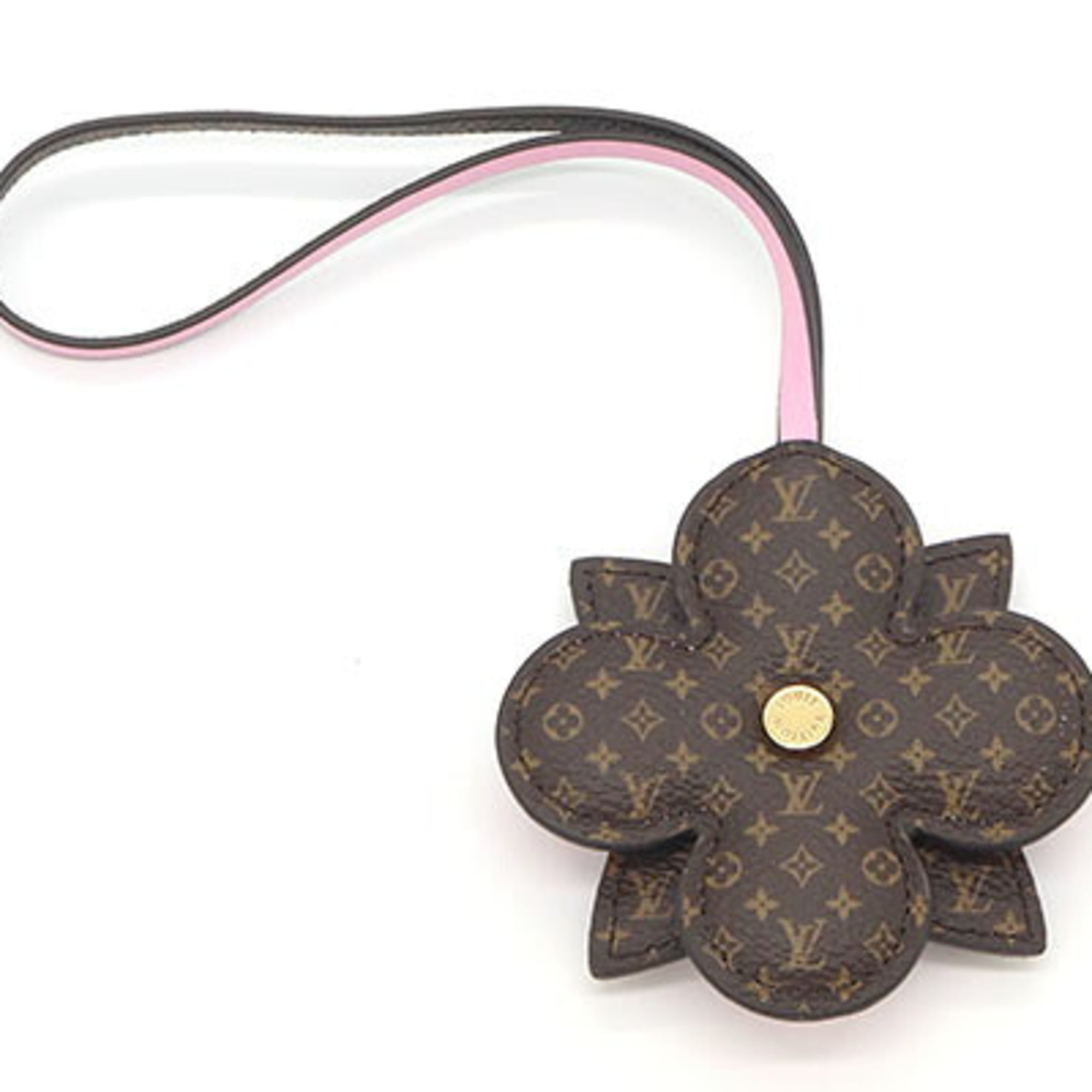 Louis Vuitton Dark Brown Light Pink Monogram Canvas Leather Handbag (Pre-Owned)