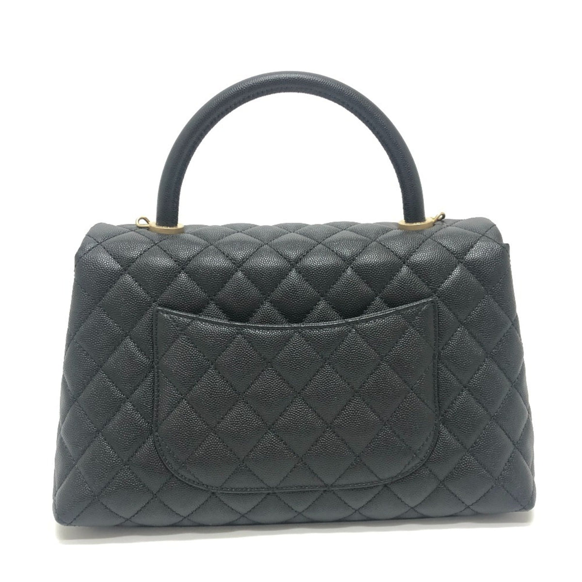Chanel Matelasse Black Grained Calfskin Handbag Shoulder Bag (Pre-Owned)