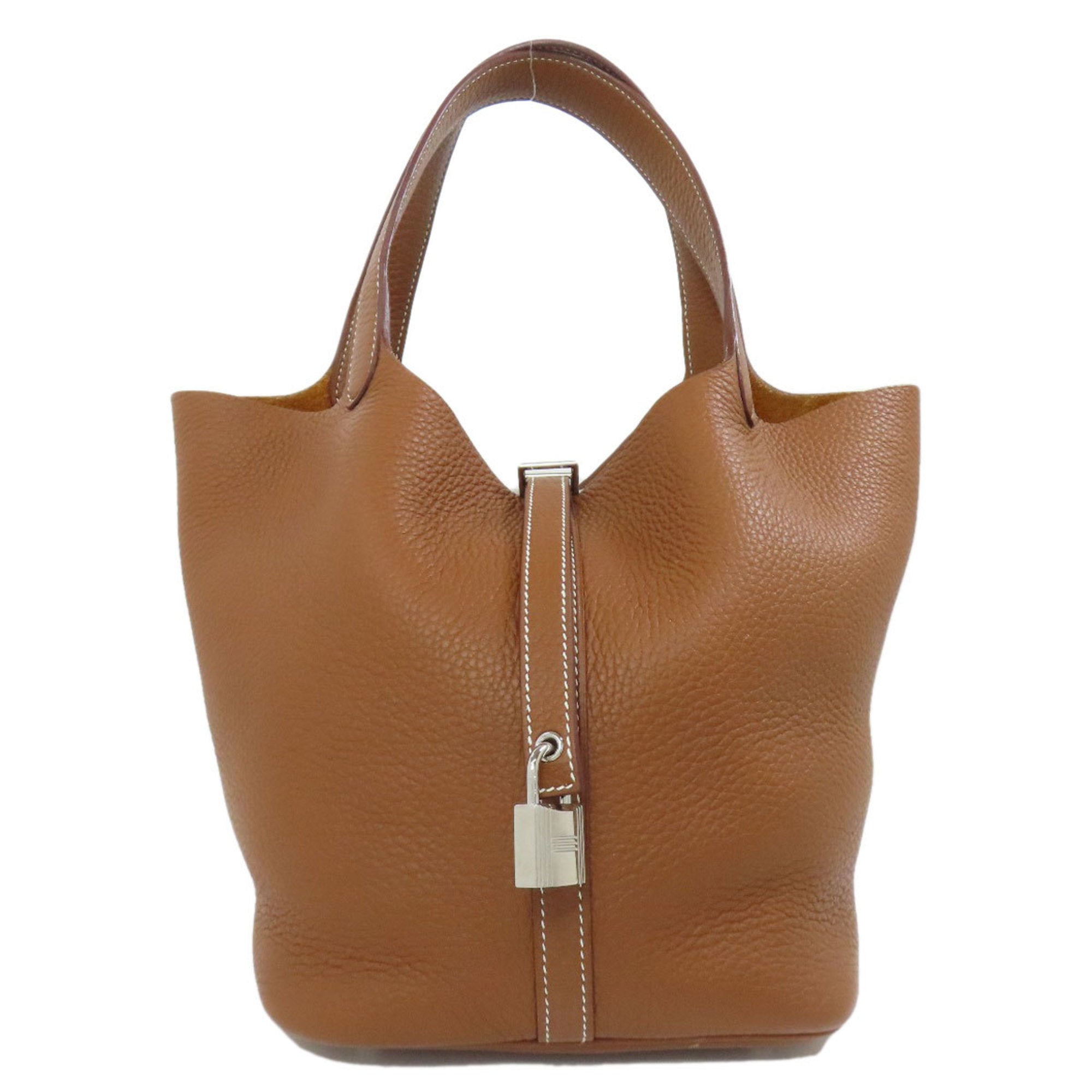 Hermes Brown Taurillon Clemence Leather Handbag (Pre-Owned)