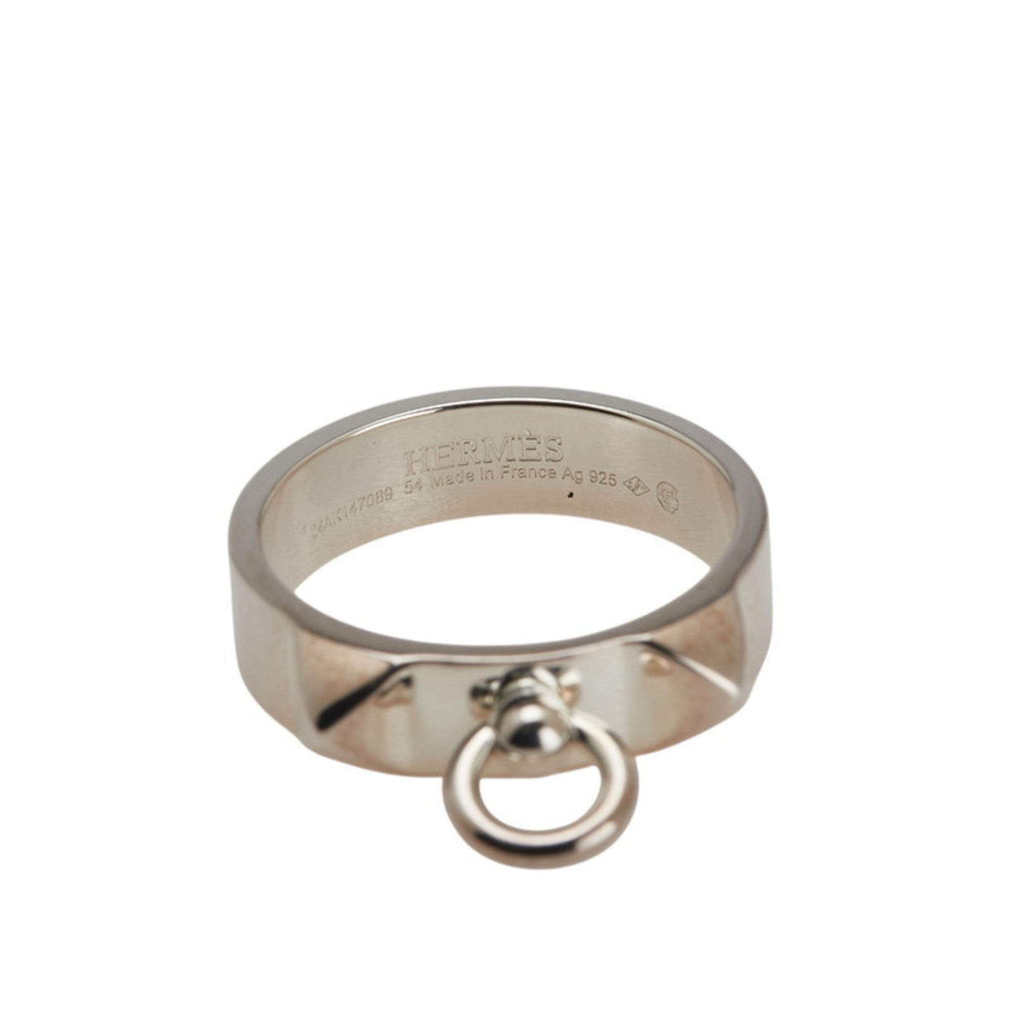 Hermes Collier De Chien Silver Silver 925 Band Ring (Pre-Owned)