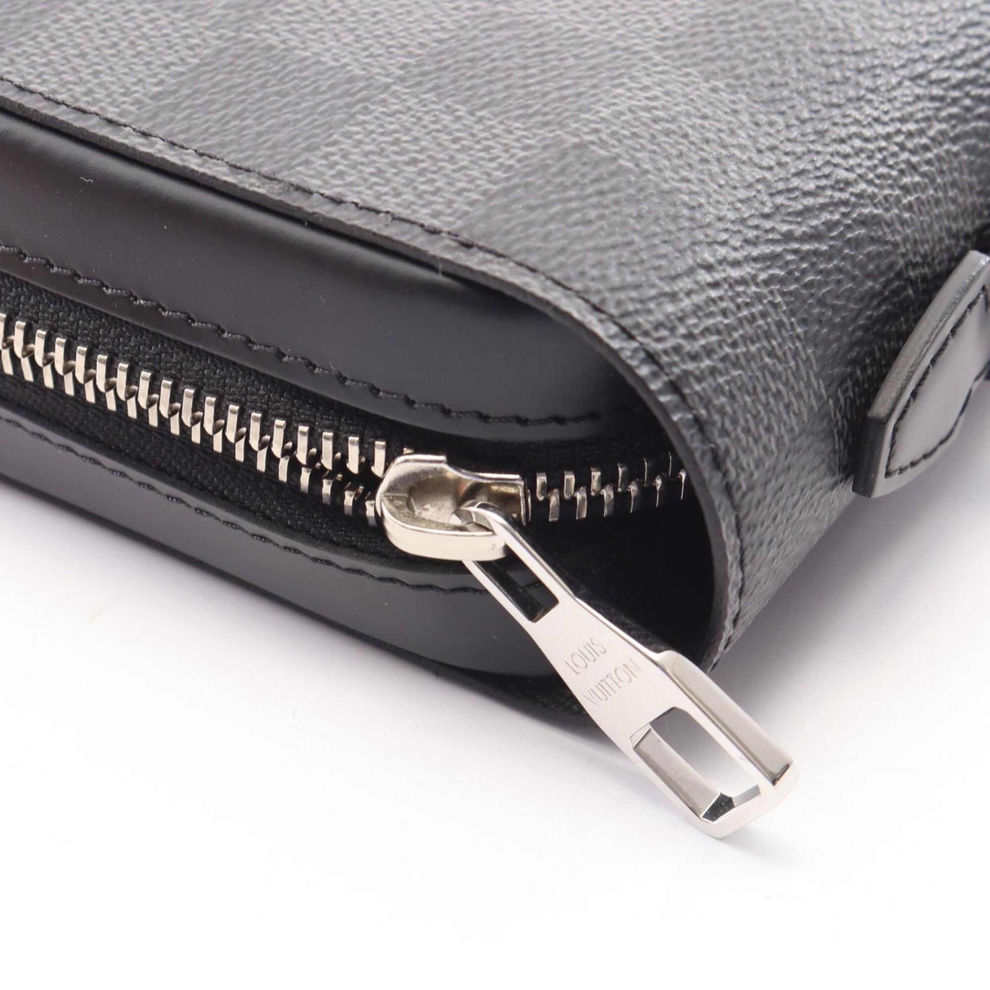Louis Vuitton Black Damier Graphite Leather Pvc Long Wallet (Bi-Fold) (Pre-Owned)