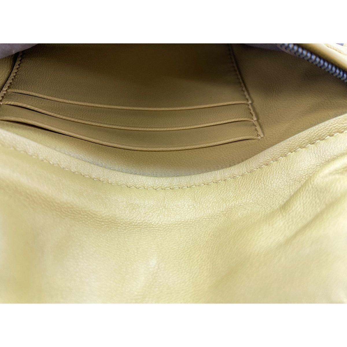 Bottega Veneta Intrecciato Yellow Shoulder Bag (Pre-Owned)