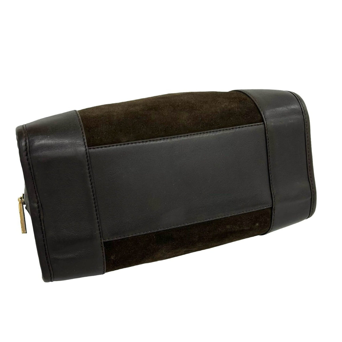 Loewe Brown Suede Leather Boston Bag Handbag (Pre-Owned)