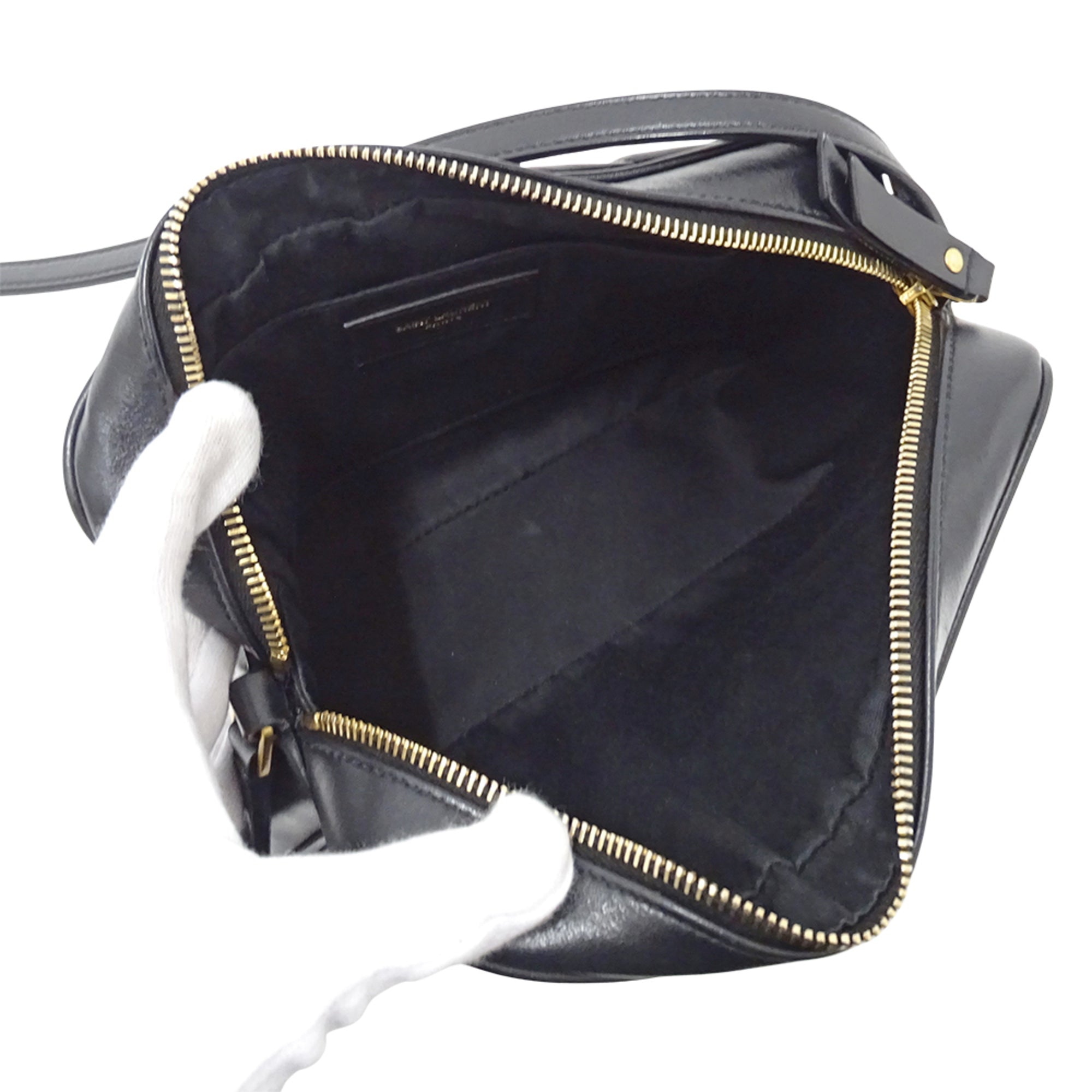 Saint Laurent Black Leather Handbag Shoulder Bag (Pre-Owned)