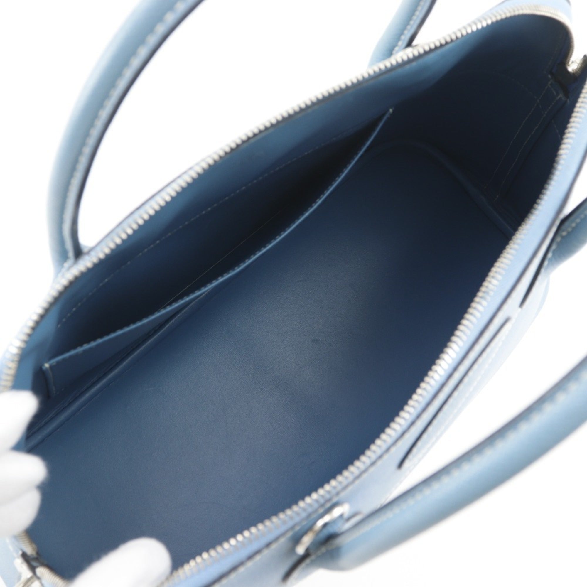 Hermes Bolide Blue Jean Epsom Leather Handbag (Pre-Owned)