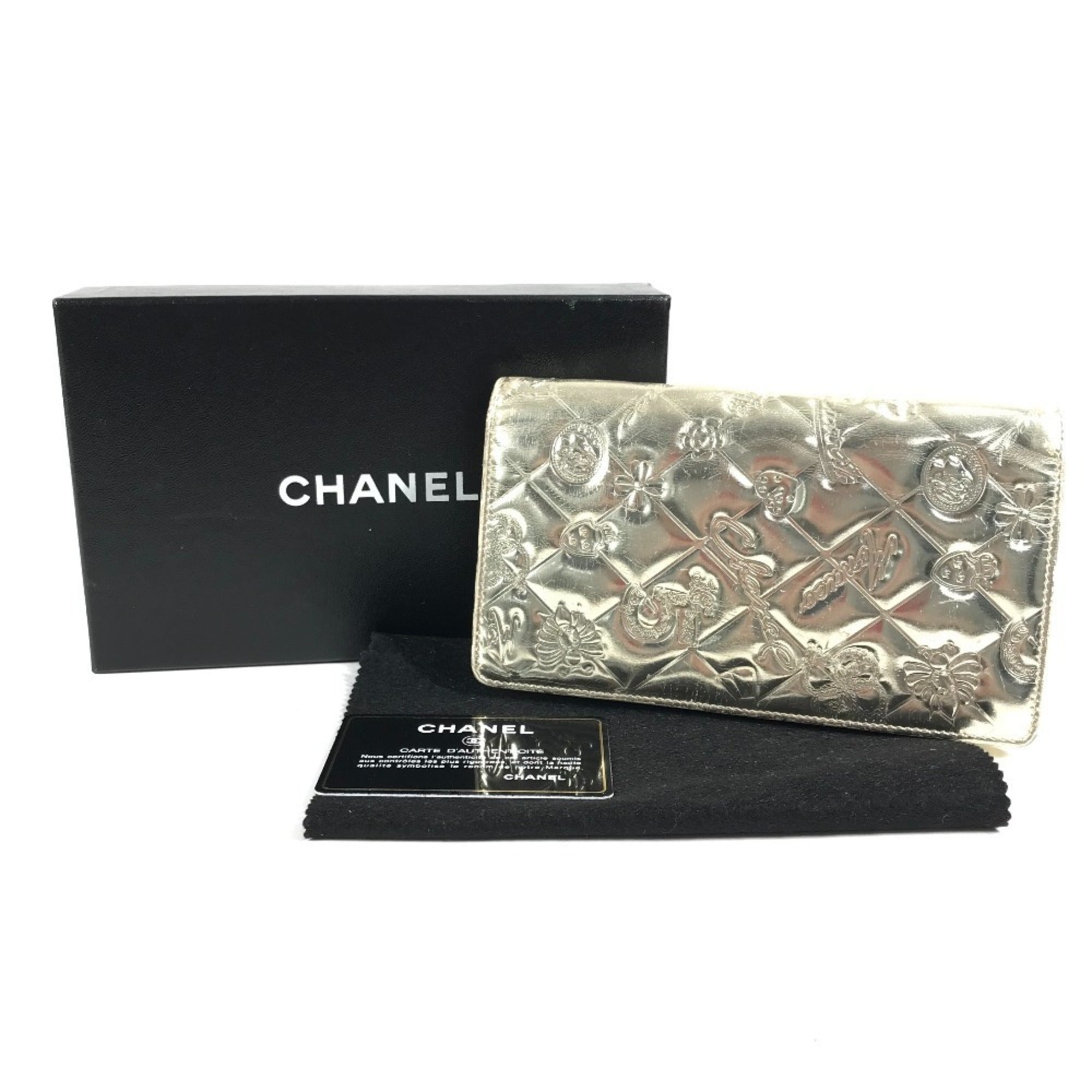Chanel Gold Leather Long Wallet (Bi-Fold) (Pre-Owned)