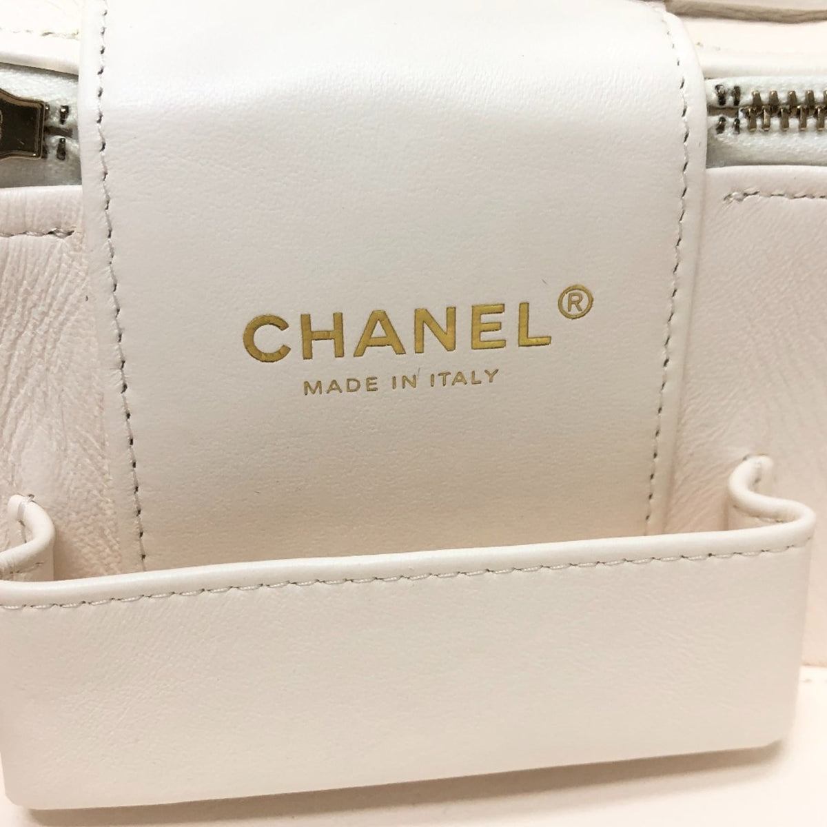 Chanel Caviar Skin White Caviar Leather Handbag Shoulder Bag Vanity Bag (Pre-Owned)