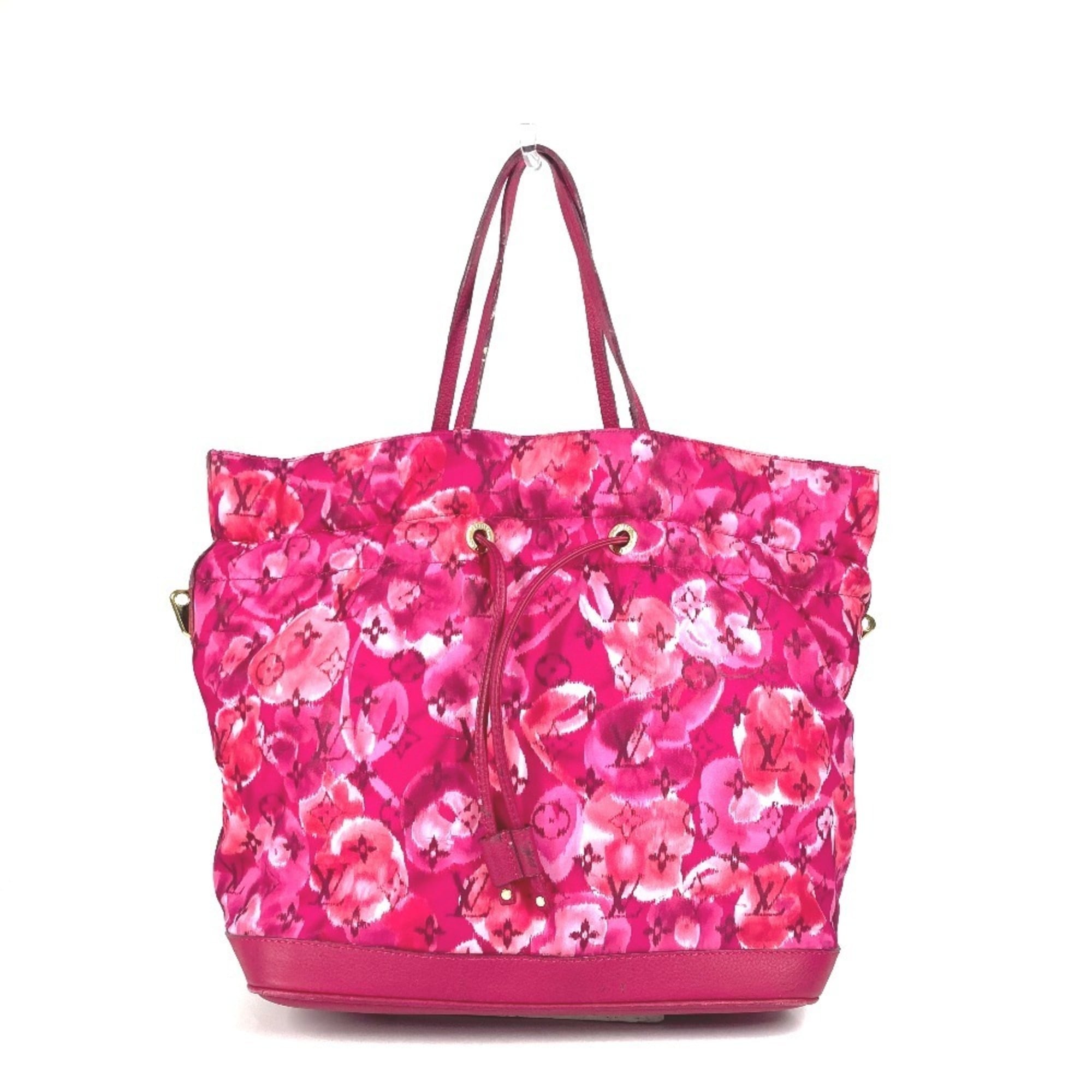 Louis Vuitton Pink Leather Nylon Shoulder Bag Tote Bag (Pre-Owned)